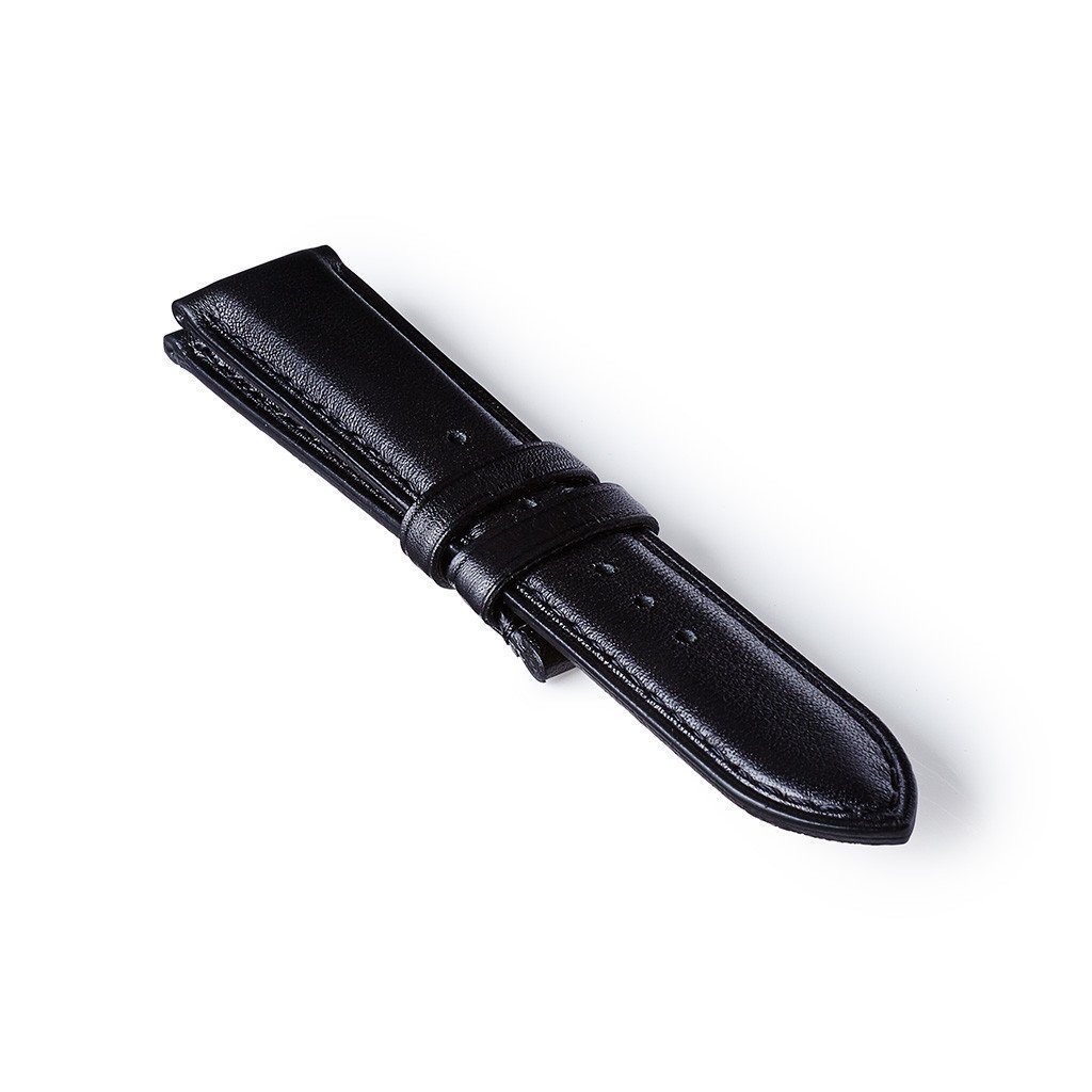 Bremont Chronometers Straps Mens Leather  Cushioned Leather black Strap Black stitching