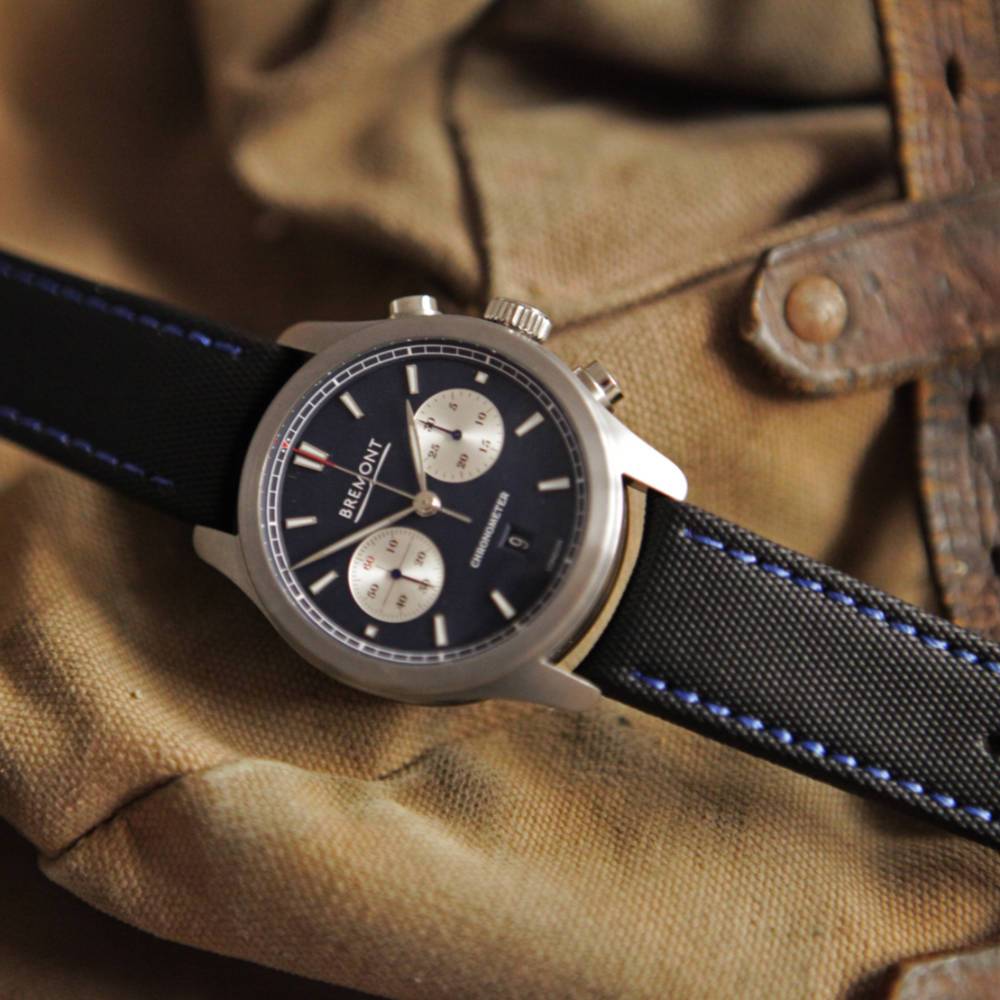 Bremont Chronometers Straps Mens black Seattle Seattle Strap blue stitching