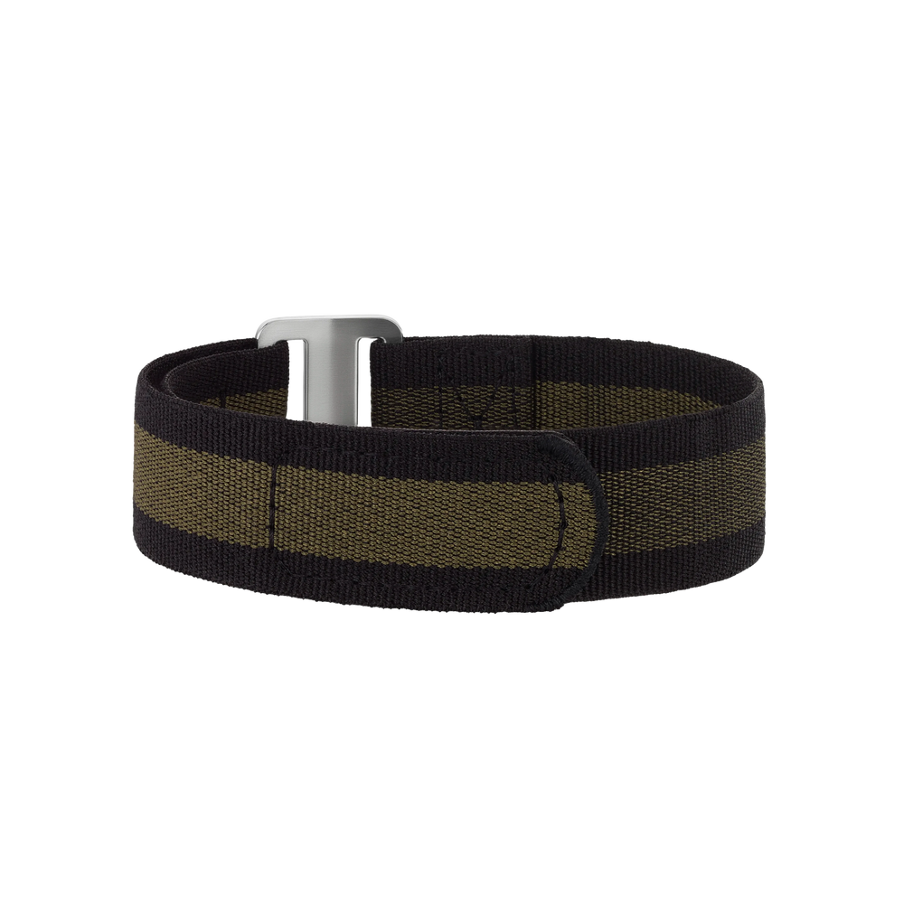 Bremont Watch Company Wayfinder | Accessories | Straps | NATO Black & Green NATO Strap, Steel