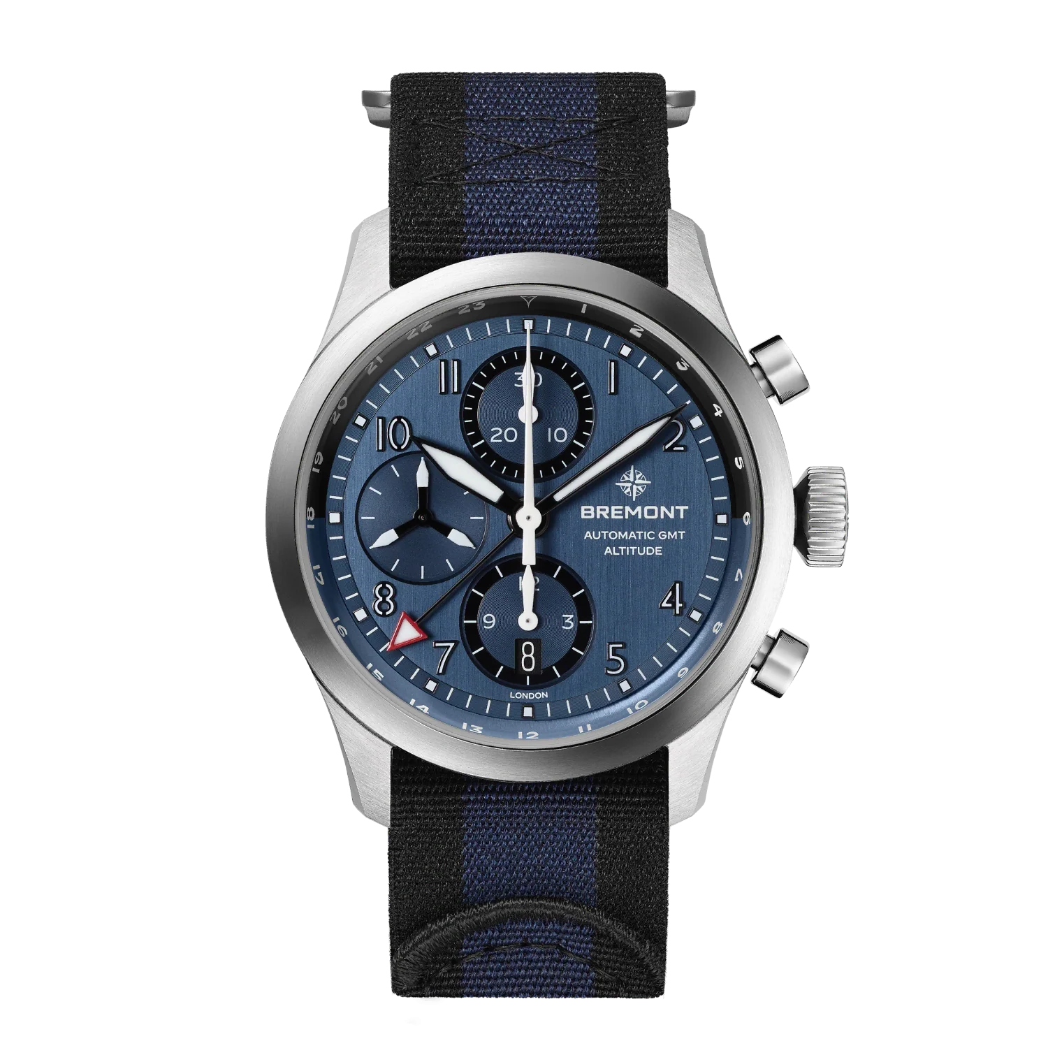 Bremont Watch Company Watches | Mens | Altitude Altitude 42mm Chronograph GMT Blue Dial Nato Strap