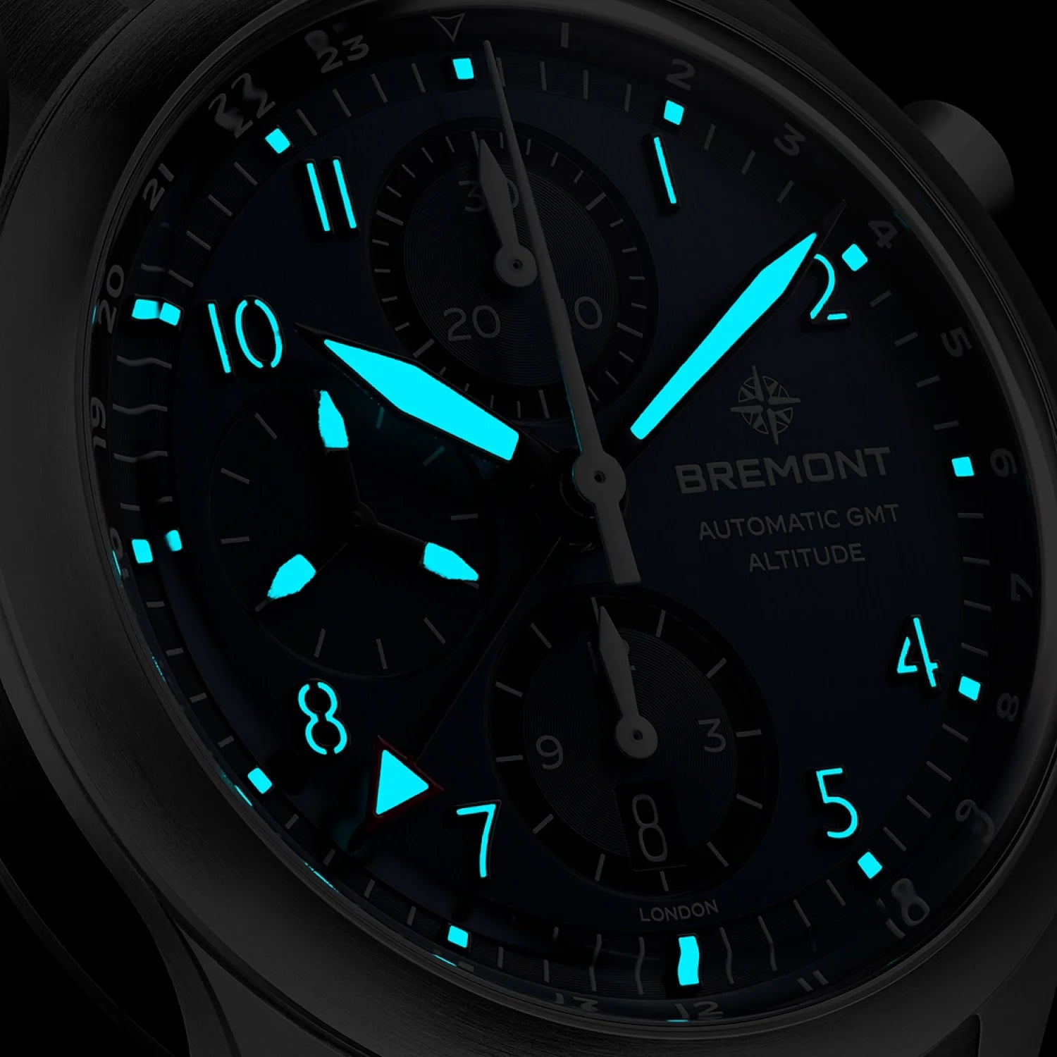 Bremont Watch Company Watches | Mens | Altitude Altitude 42mm Chronograph GMT Blue Dial Leather Strap