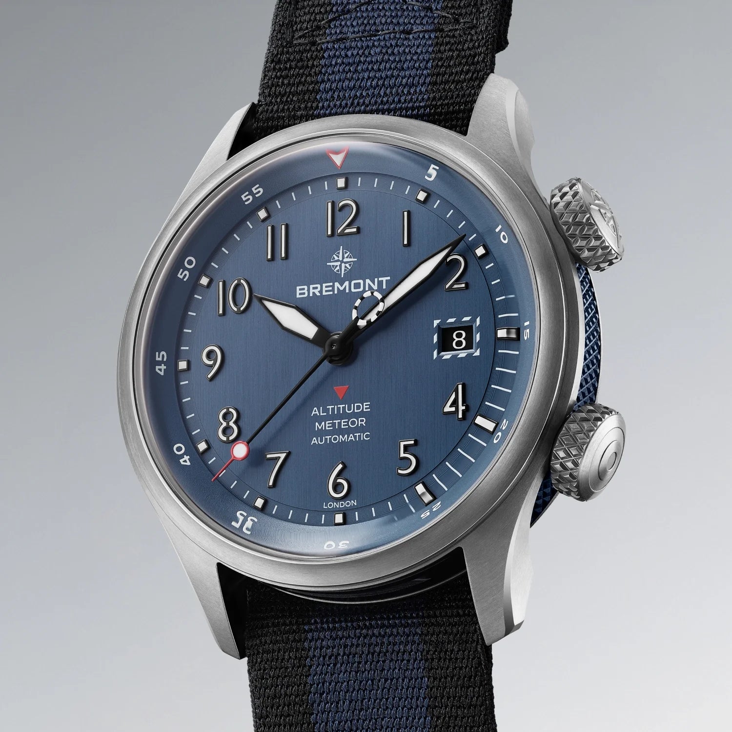 Bremont Watch Company Watches | Mens | Altitude Altitude MB Meteor Blue Dial Blue Barrel Nato Strap
