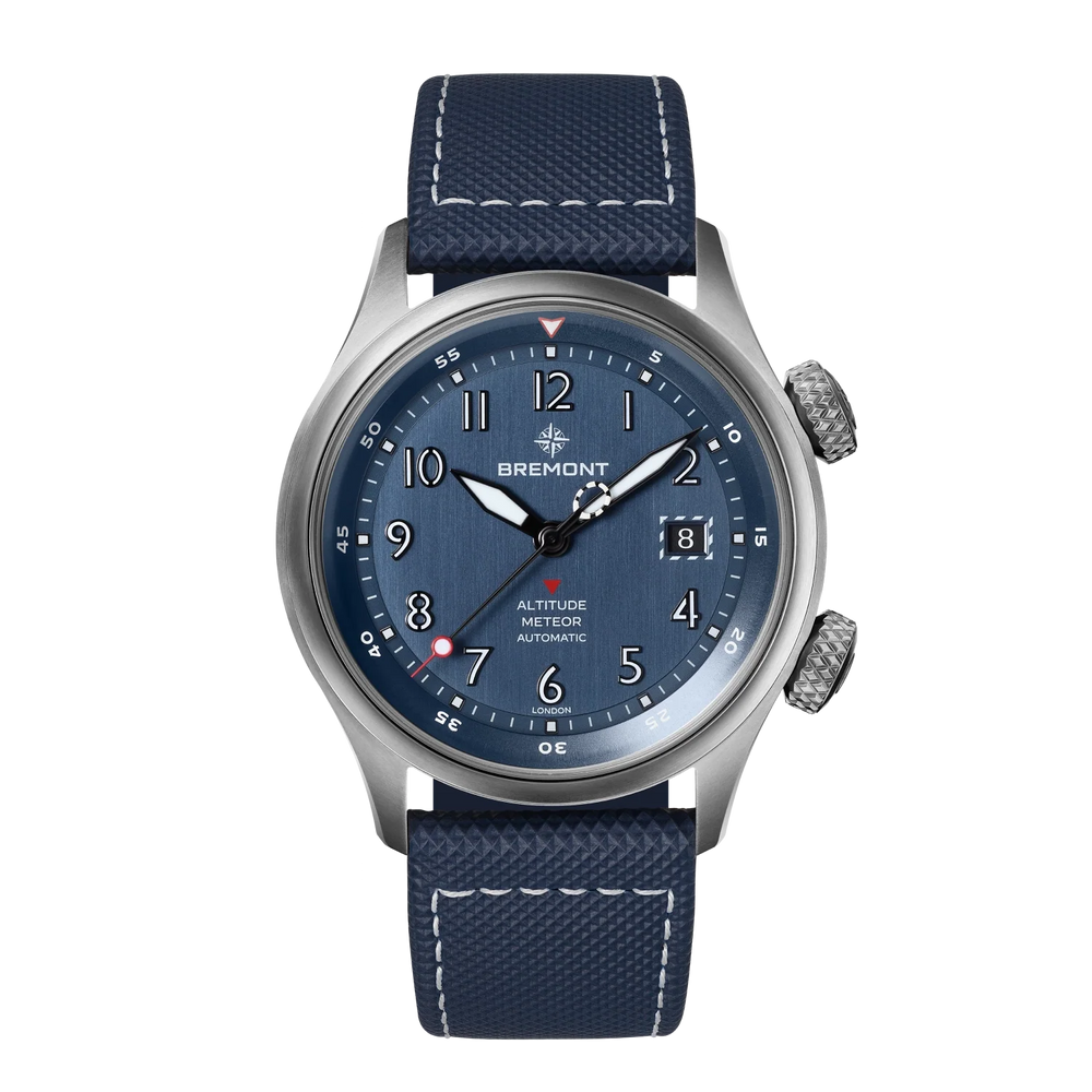 Bremont Watch Company Watches | Mens | Altitude Altitude MB Meteor Blue Dial Blue Barrel Leather Strap