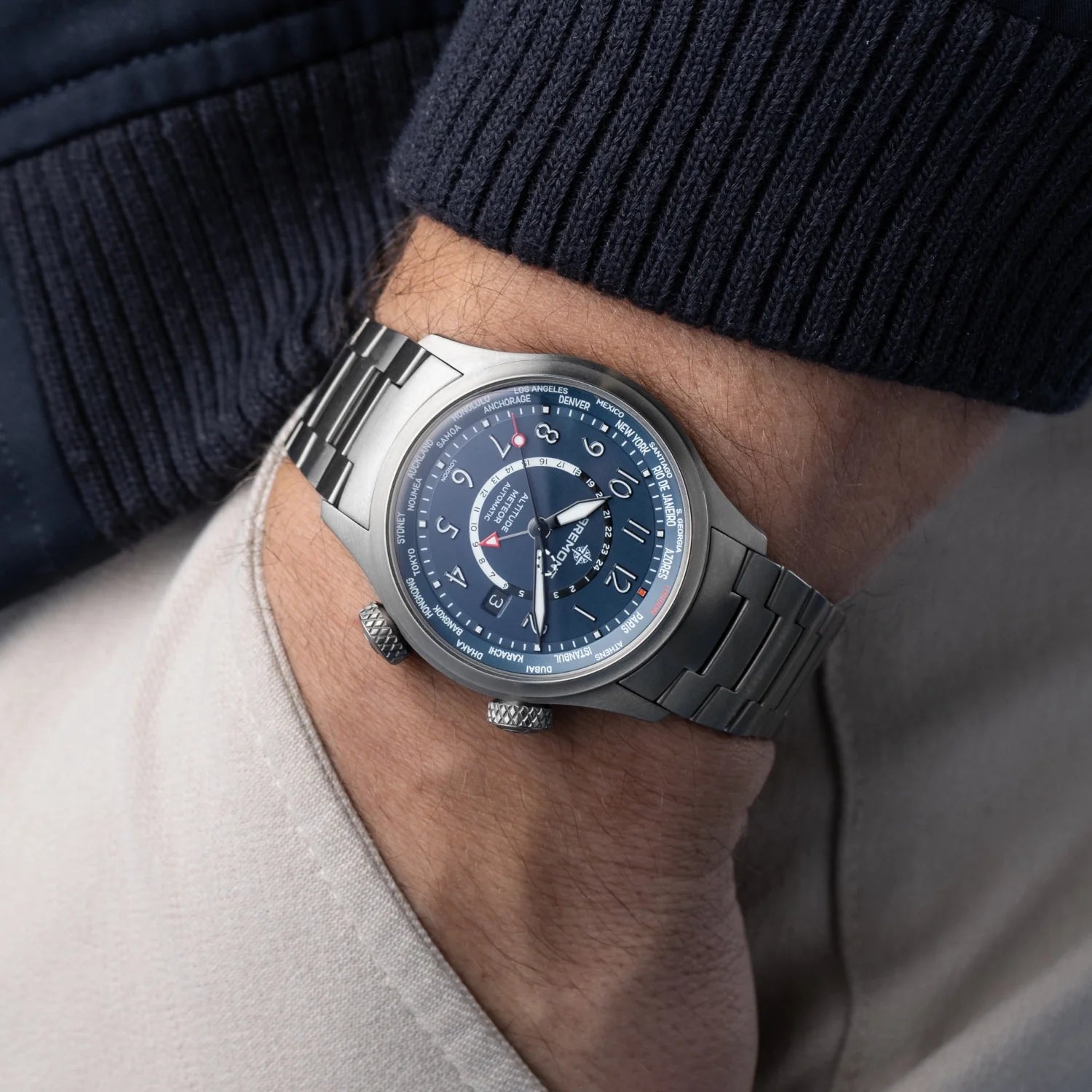 Bremont Watch Company Watches | Mens | Altitude Altitude MB Meteor Time Zones Air Force Blue Dial Bracelet