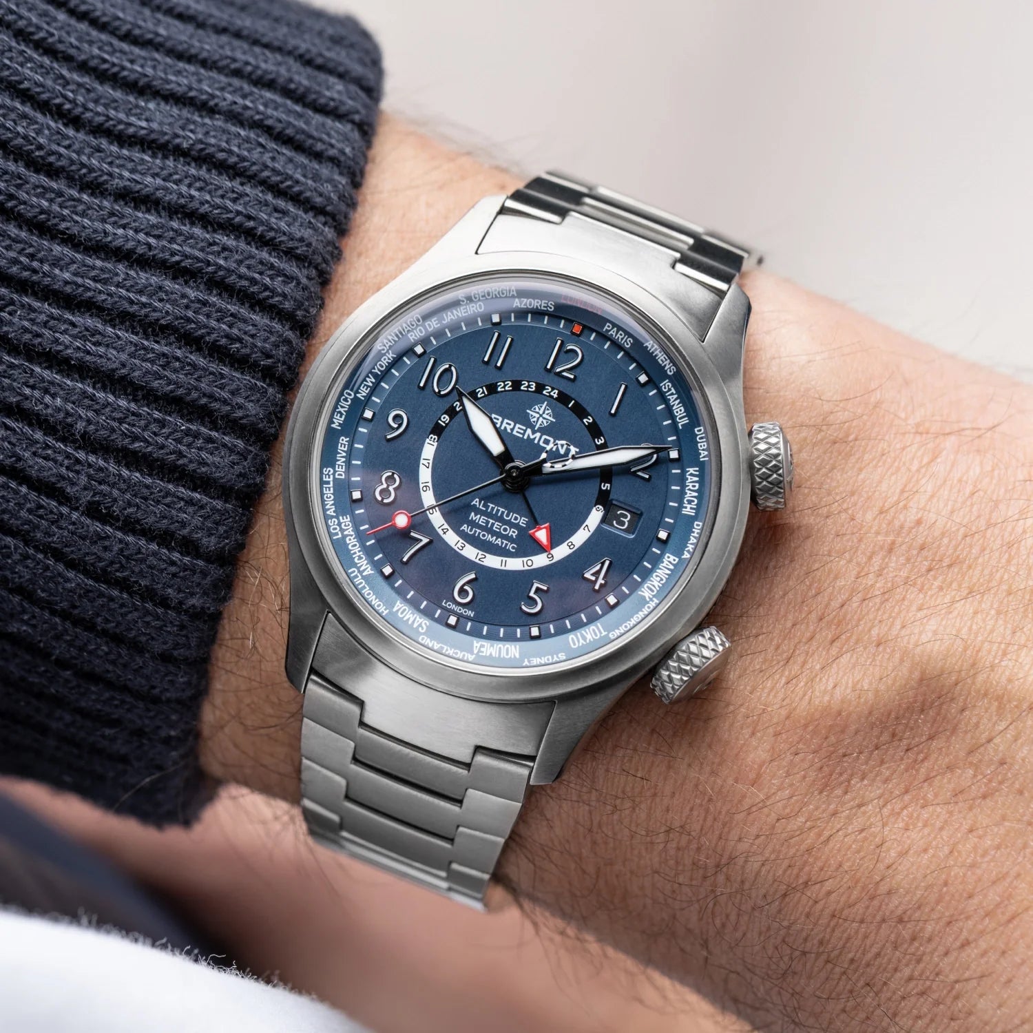 Bremont Watch Company Watches | Mens | Altitude Altitude MB Meteor Time Zones Air Force Blue Dial Bracelet