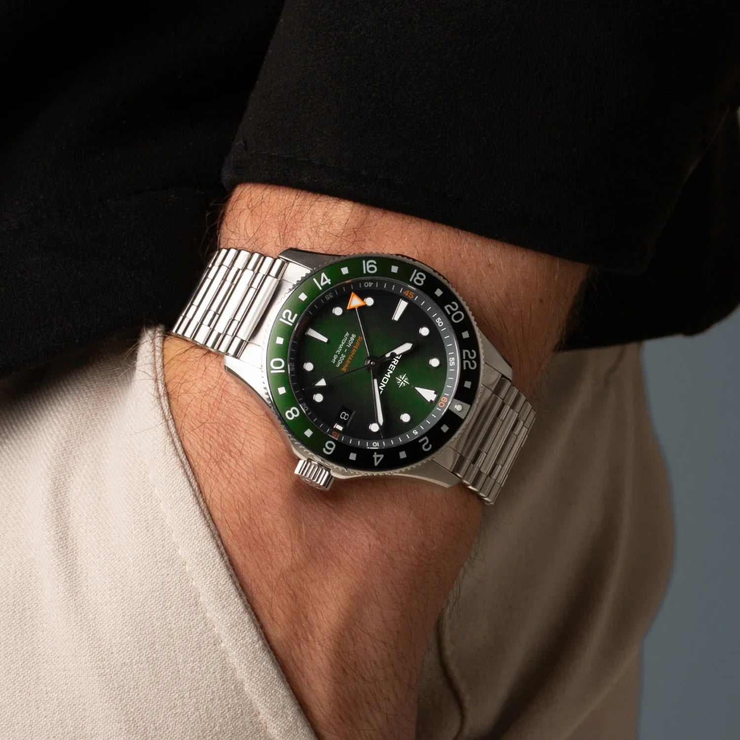 Bremont Watch Company Watches | Mens | Supermarine Supermarine 300M GMT, Tundra Green, Bracelet