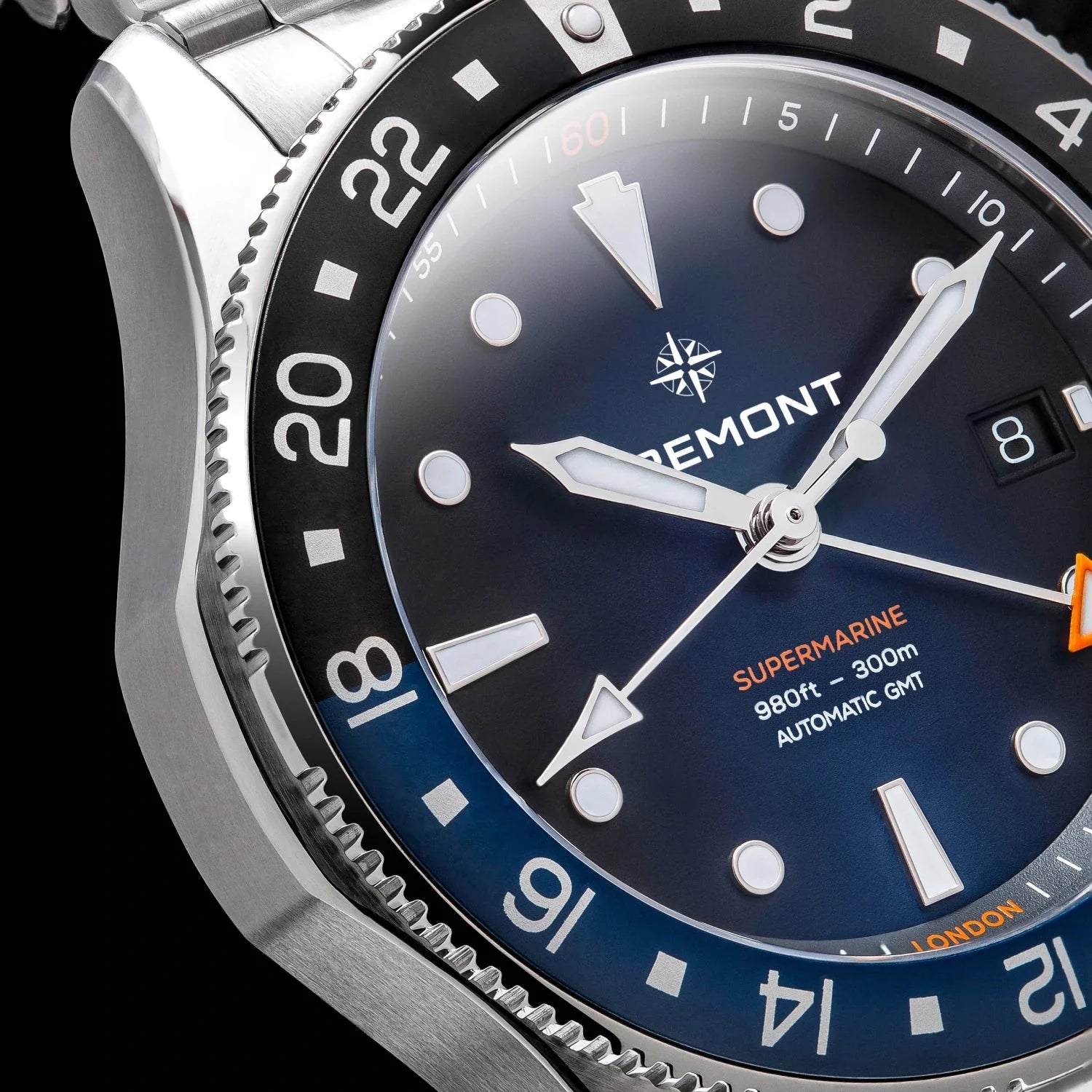 Bremont Watch Company Watches | Mens | Supermarine Supermarine 300M GMT, Glacier Blue, Bracelet