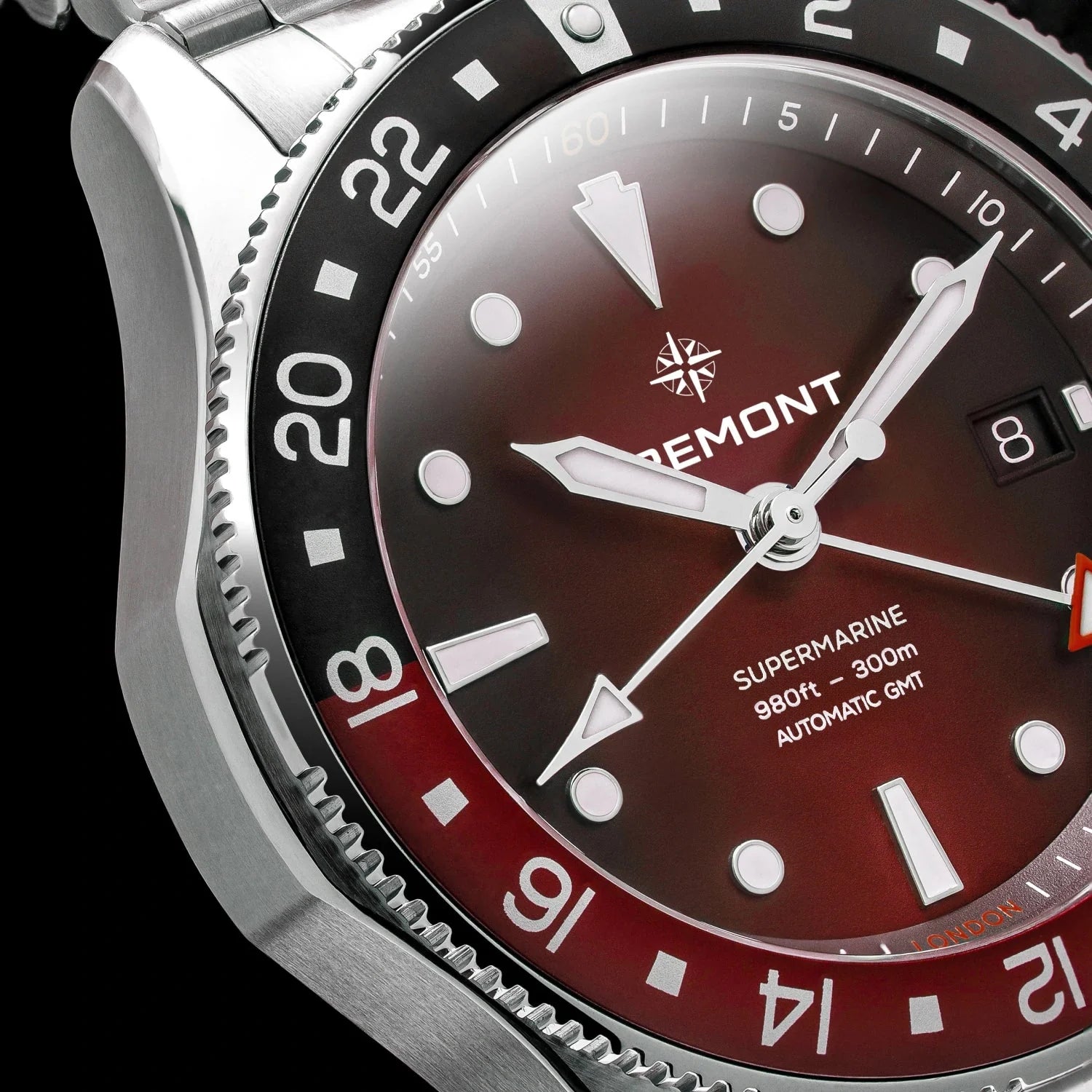 Bremont Watch Company Watches | Mens | Supermarine Supermarine 300M GMT, Ember Red, Bracelet