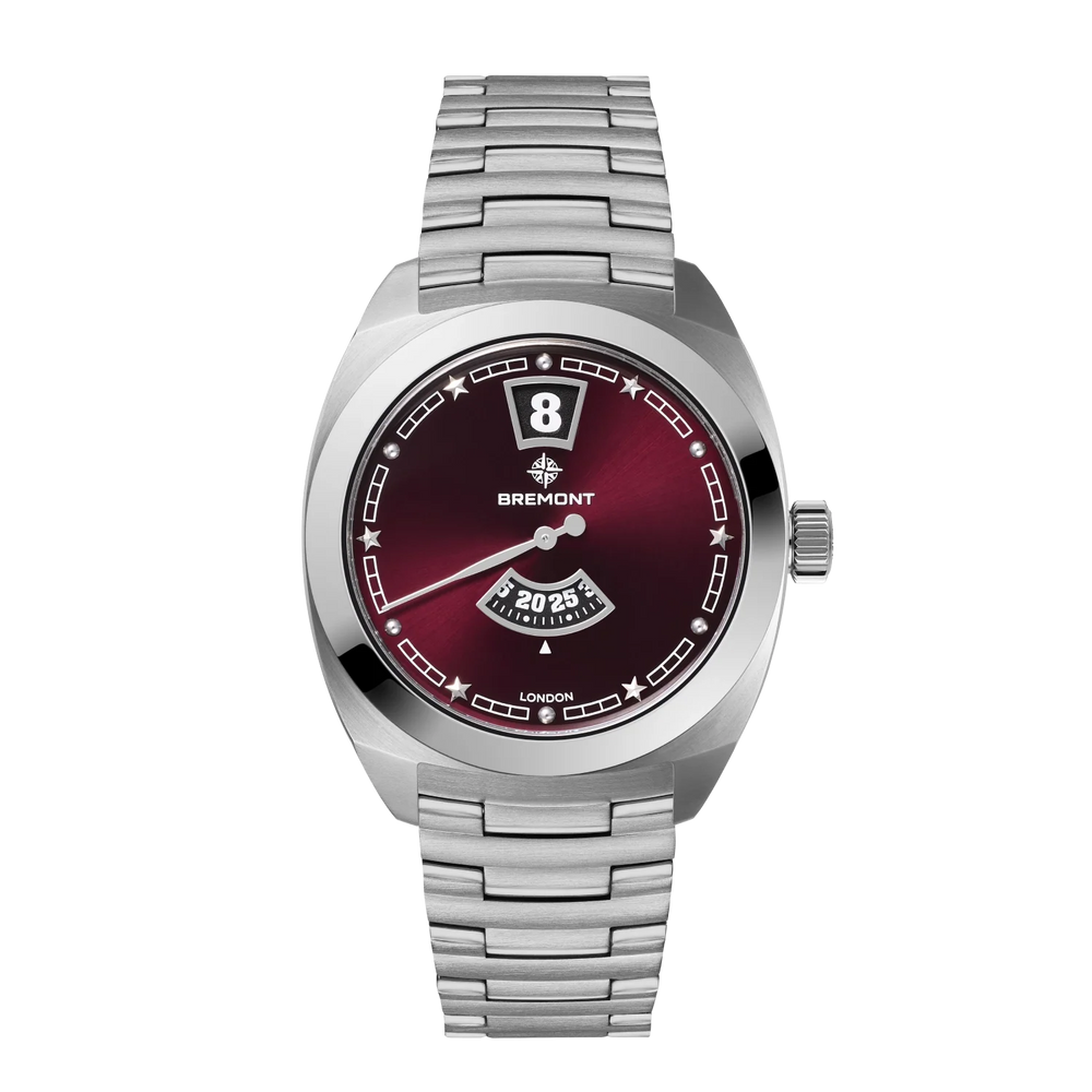 Terra Nova 35mm Jumping Hour Burgundy Bracelet