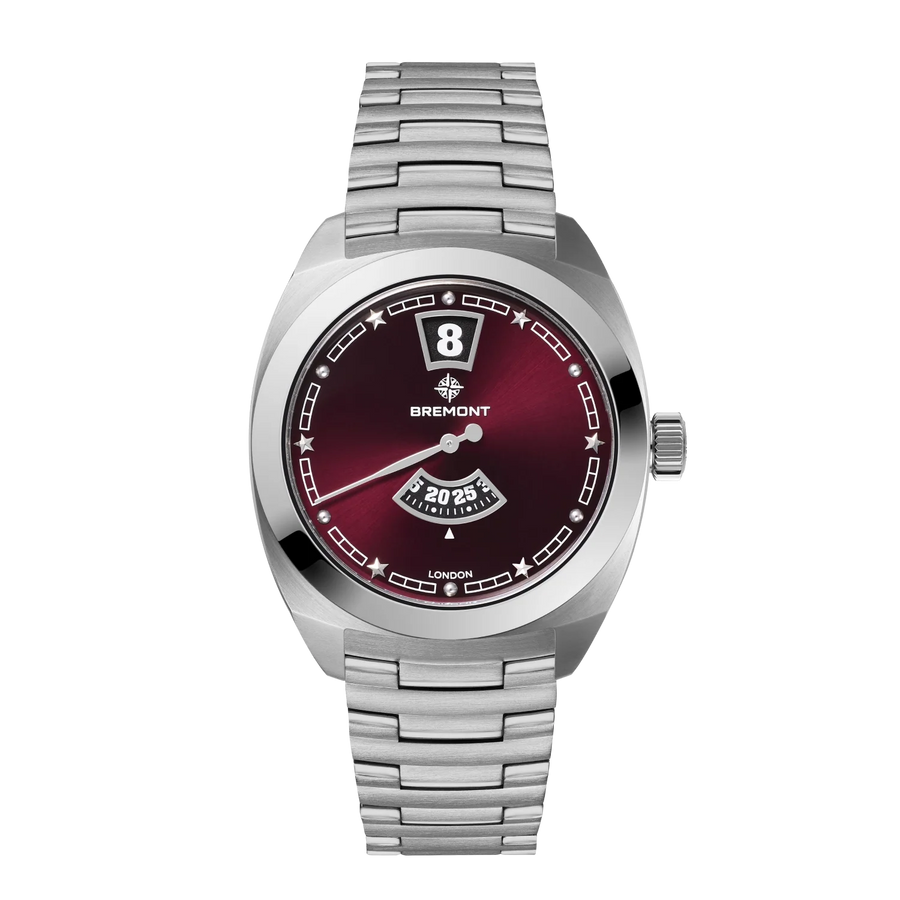 Terra Nova 35mm Jumping Hour Burgundy Bracelet