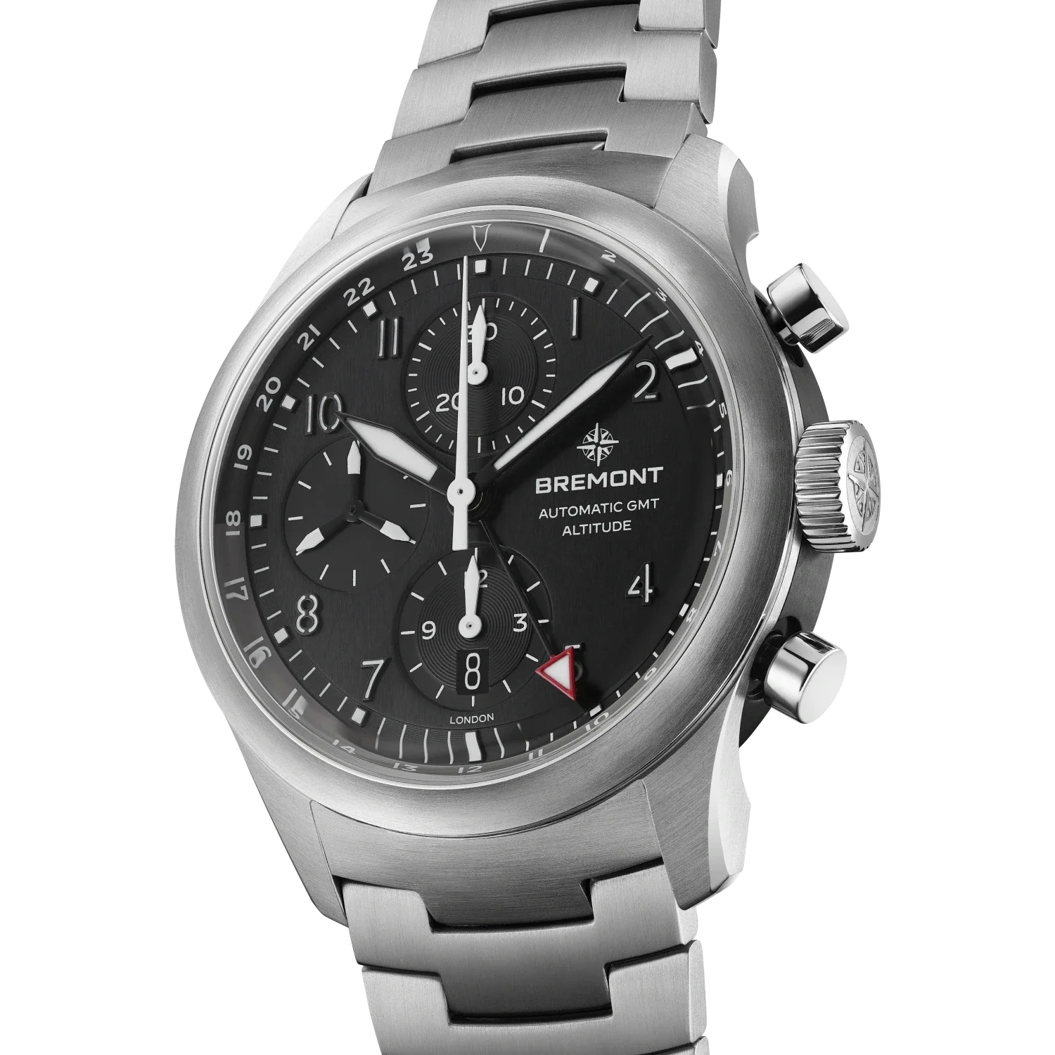 Altitude Chronograph GMT, Black Dial, Steel Bracelet – Bremont Watch ...