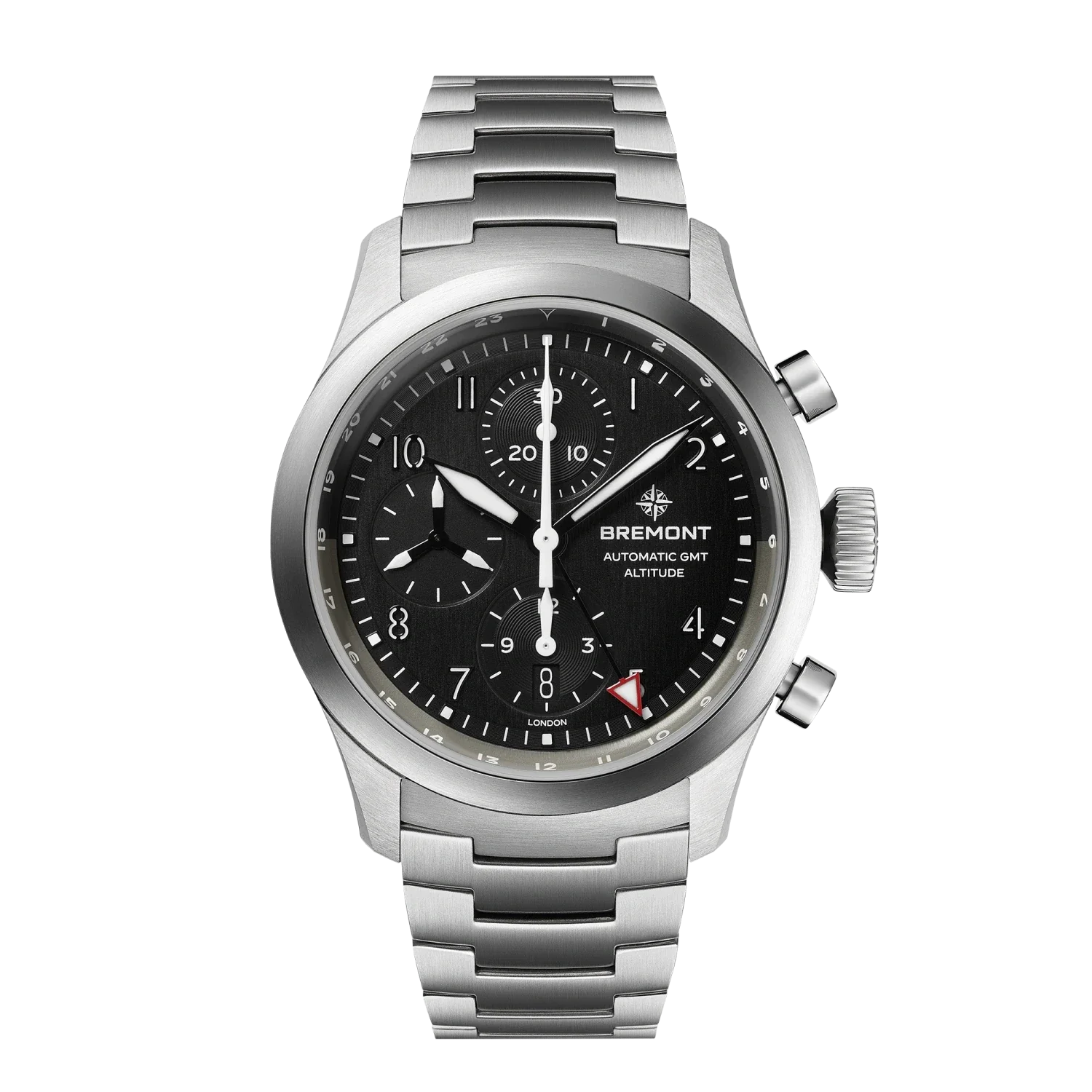 Altitude Chronograph GMT, Black Dial, Steel Bracelet – Bremont Watch ...