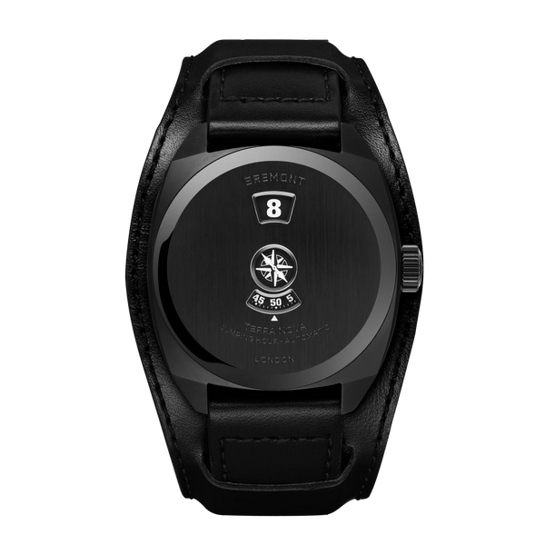 Terra Nova 38 Jumping Hour, Stealth Black DLC, Black Leather Bund