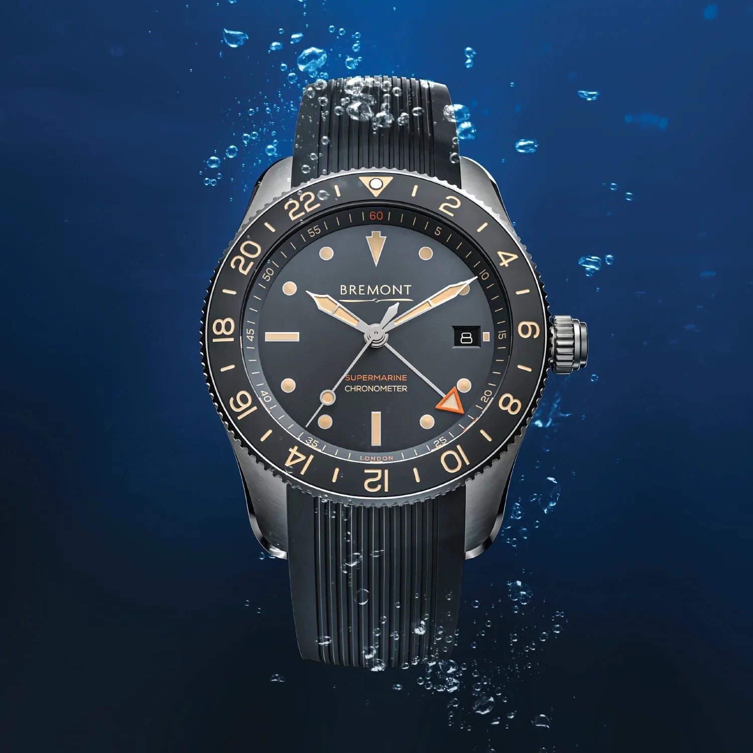 Bremont Watch Company Watches | Mens | Supermarine Regular length (15cm - 19cm wrist size) S302 (Grey Rubber)