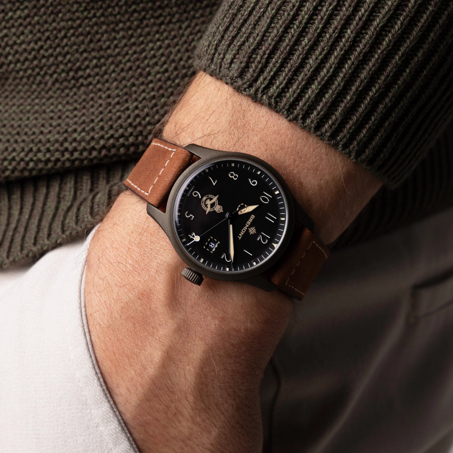 HMAF Altitude 39mm Date Leather Strap
