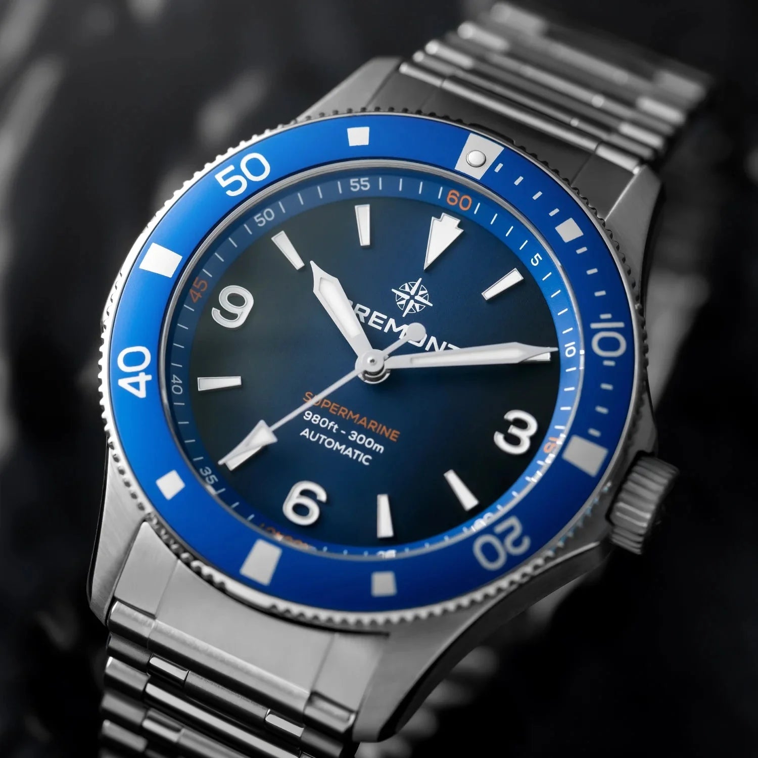 Blue dial watch company clearance