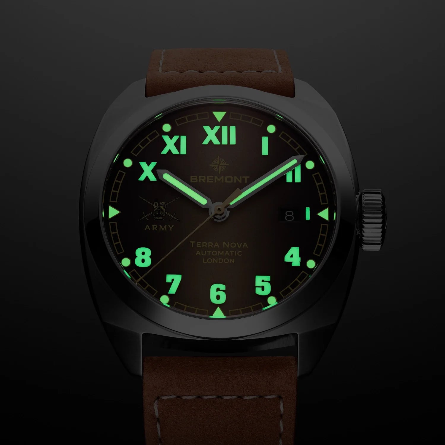 Bremont Watch Company Watches | Mens | HMAF HMAF Terra Nova 40.5mm Date Leather Strap