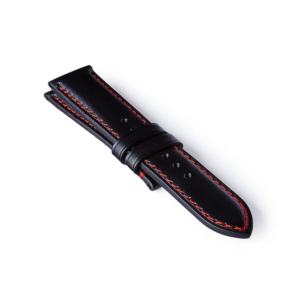 Bremont Chronometers Straps Mens Leather Strap Black red stitching