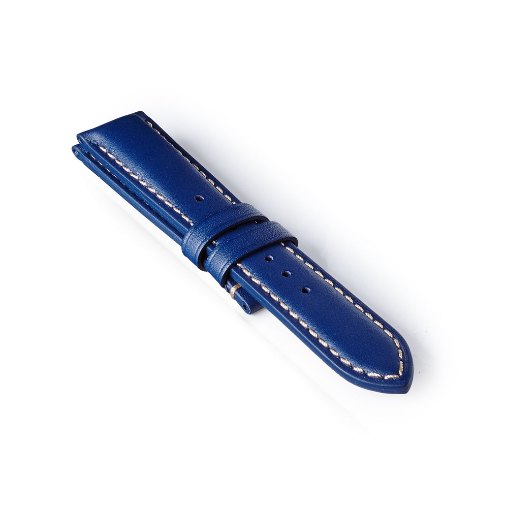 Leather Strap - Blue/White