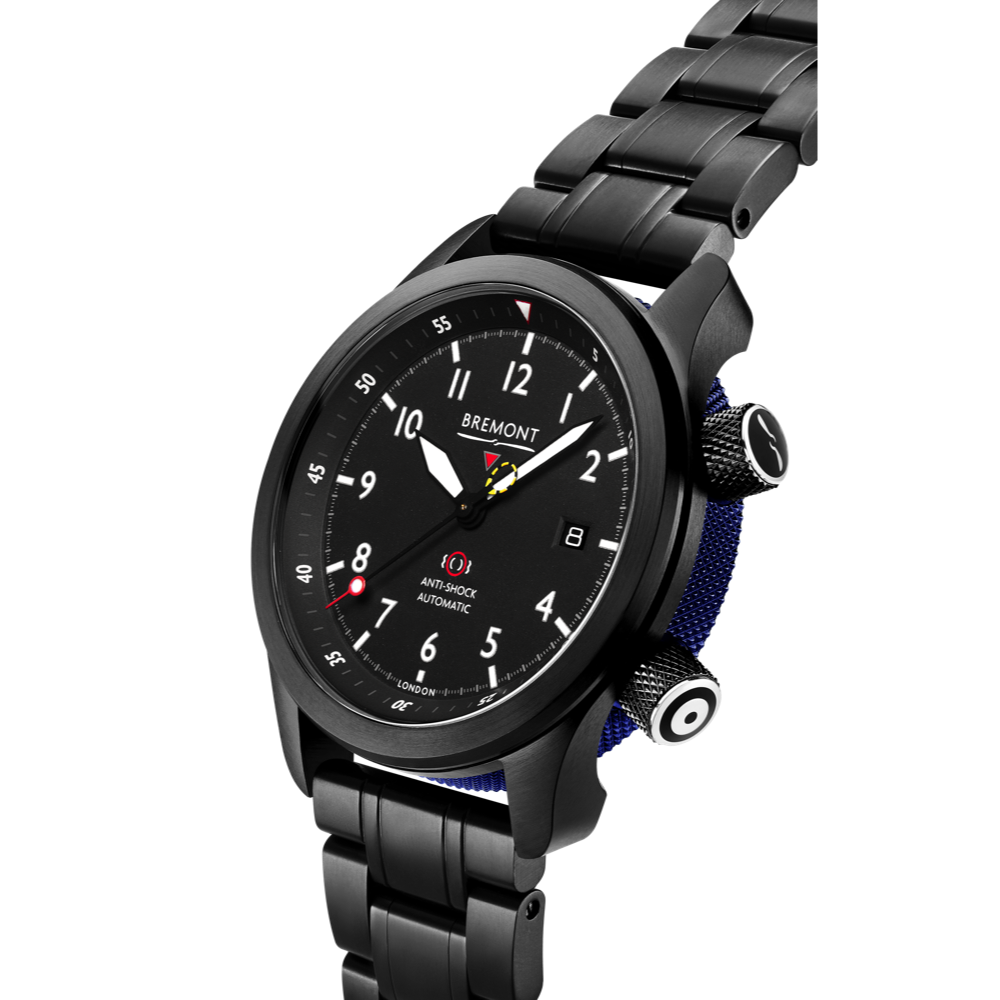 MBII Custom DLC, Black Dial with Blue Barrel & Closed Case Back