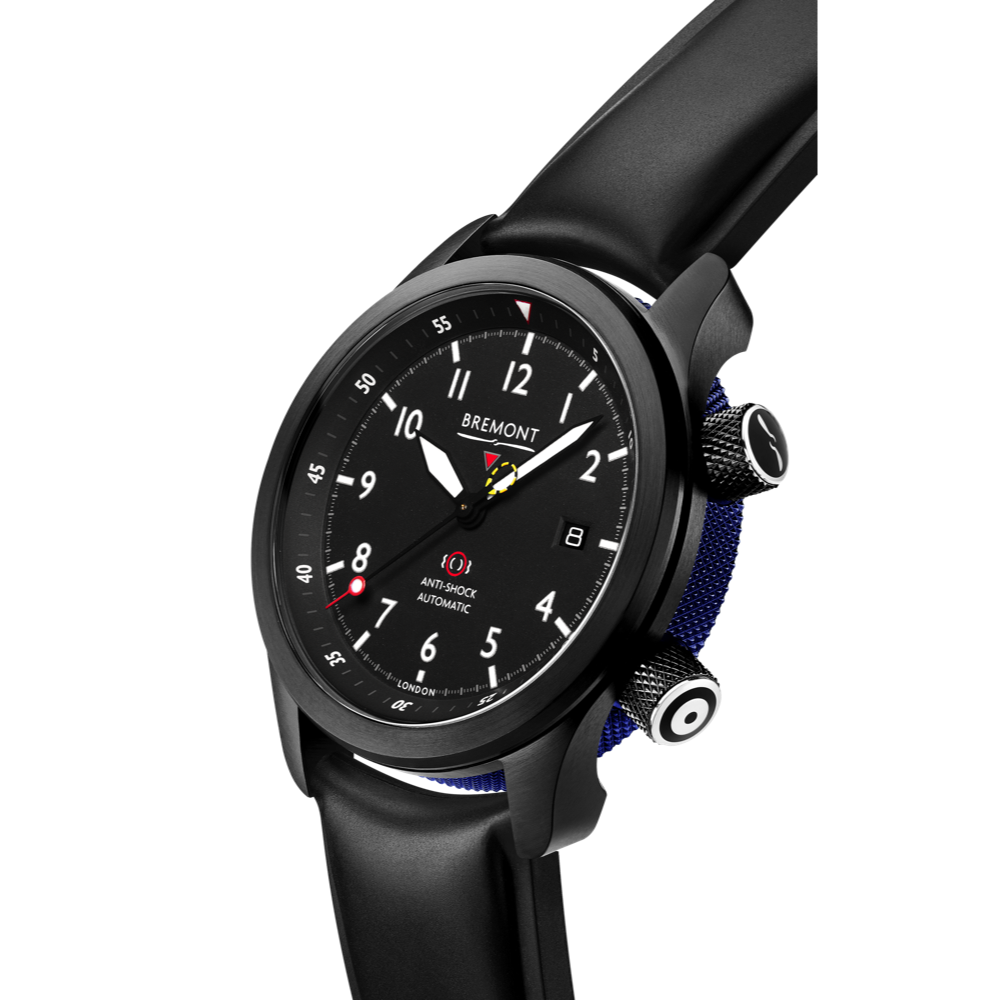 MBII Custom DLC, Black Dial with Blue Barrel & Closed Case Back