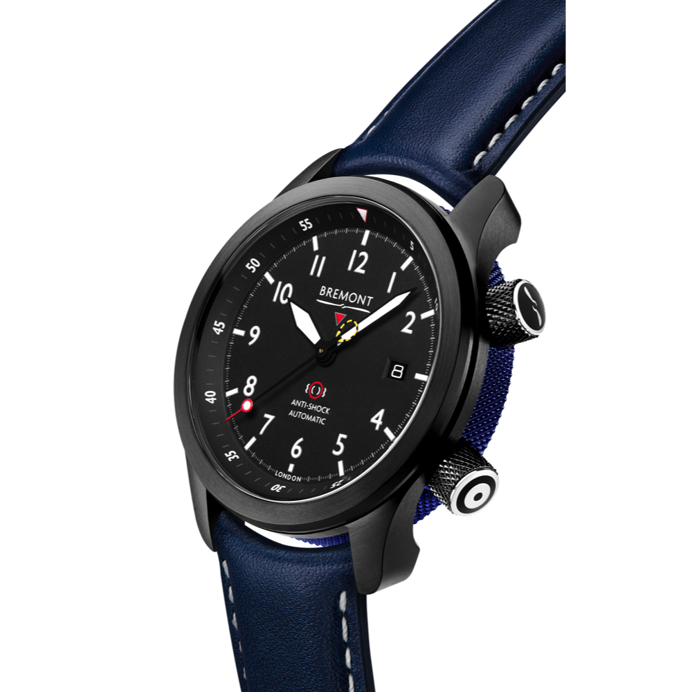 MBII Custom DLC, Black Dial with Blue Barrel & Closed Case Back