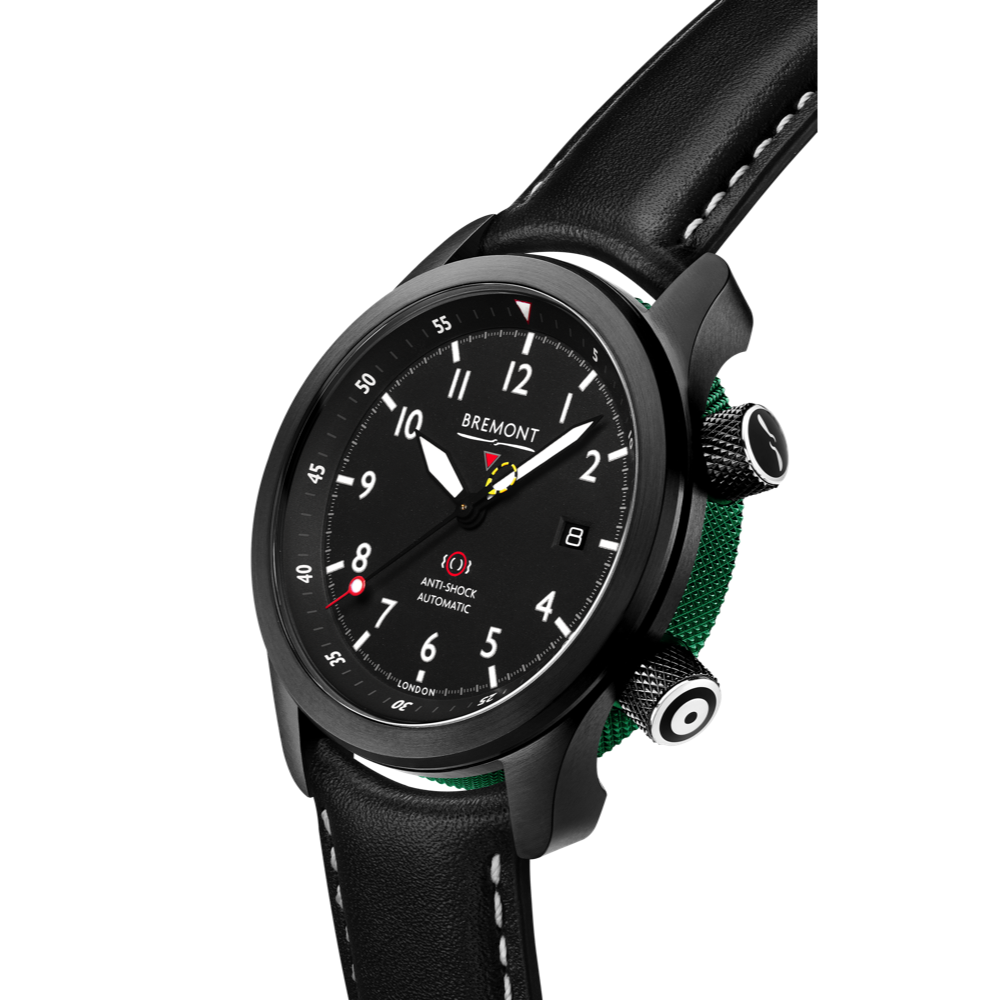 MBII Custom DLC, Black Dial with Green Barrel & Open Case Back