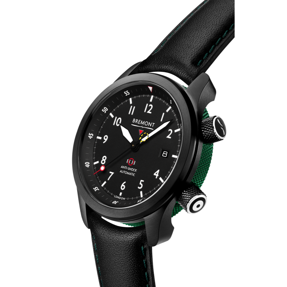 MBII Custom DLC, Black Dial with Green Barrel & Open Case Back