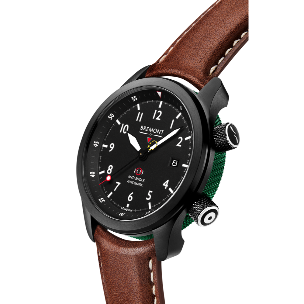 MBII Custom DLC, Black Dial with Green Barrel & Open Case Back