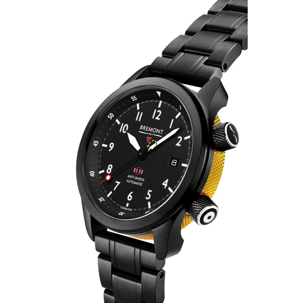 MBII Custom DLC, Black Dial with Yellow Barrel & Closed Case Back