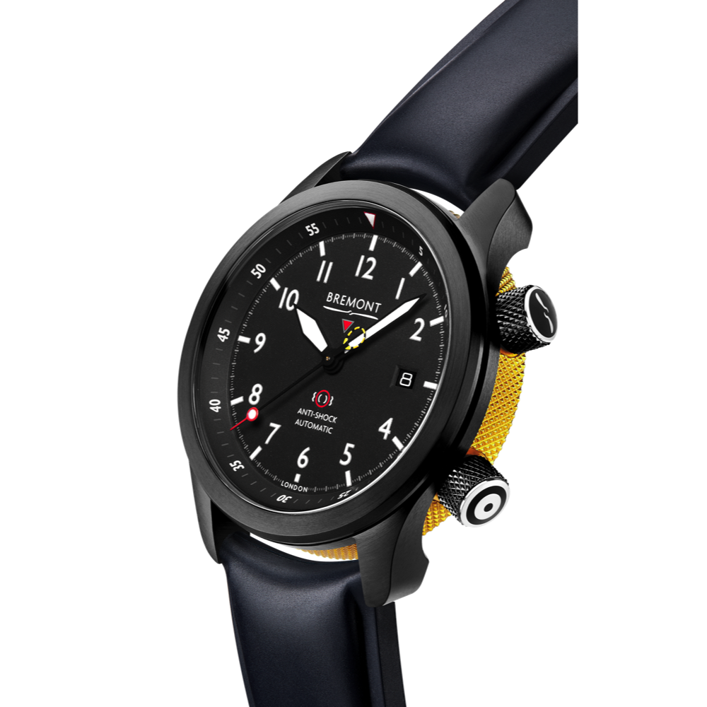 MBII Custom DLC, Black Dial with Yellow Barrel & Open Case Back