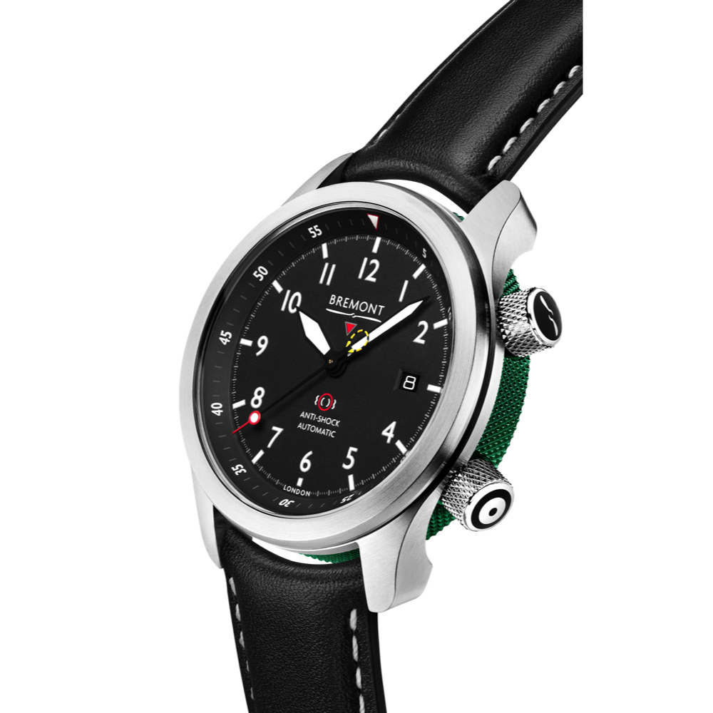 MBII Custom Stainless Steel, Black Dial with Green Barrel & Closed Case Back