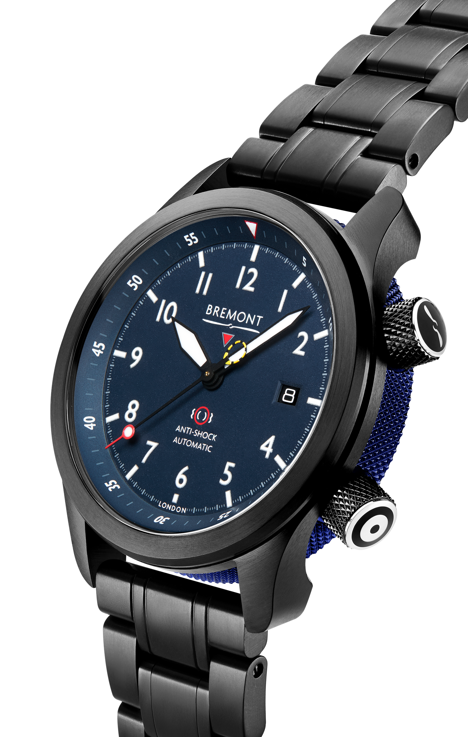 Bremont Watch Company Configurator MBII Custom DLC, Blue Dial with Dark Blue Barrel & Open Case Back