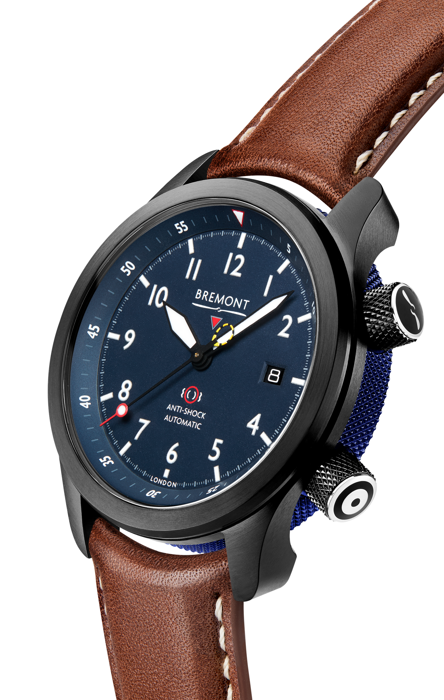 Bremont Watch Company Configurator MBII Custom DLC, Blue Dial with Dark Blue Barrel & Open Case Back