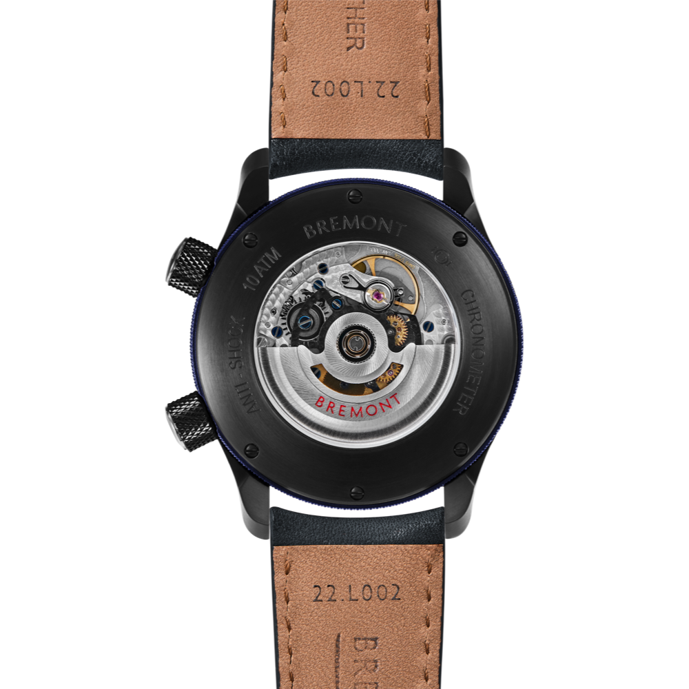 MBII Custom DLC, Black Dial with Blue Barrel & Open Case Back