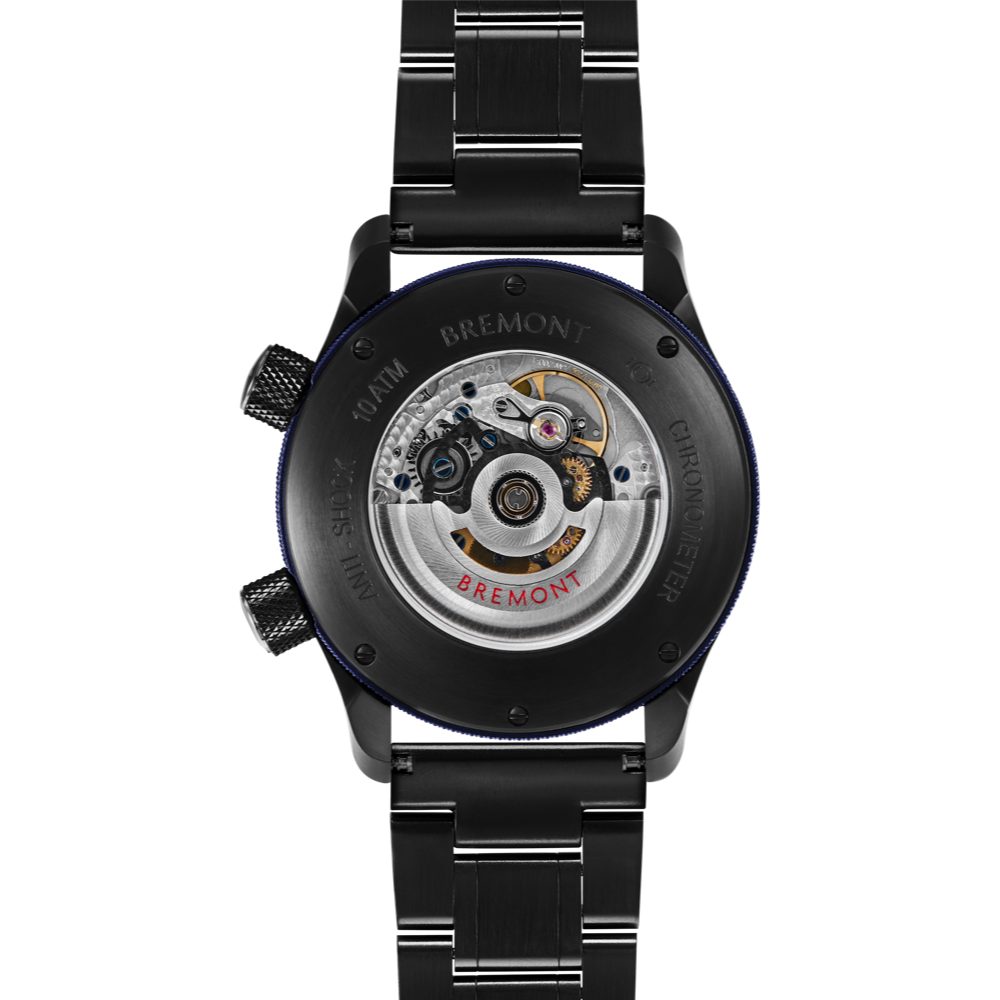 MBII Custom DLC, Black Dial with Blue Barrel & Open Case Back