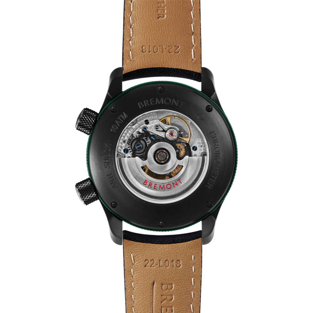 MBII Custom DLC, Black Dial with Green Barrel & Open Case Back