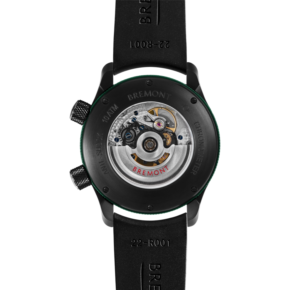 MBII Custom DLC, Black Dial with Green Barrel & Open Case Back