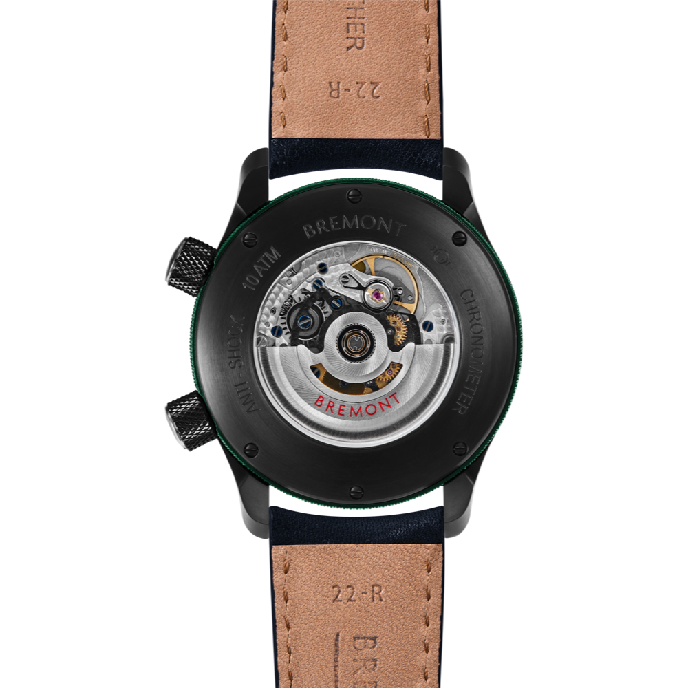 MBII Custom DLC, Black Dial with Green Barrel & Open Case Back