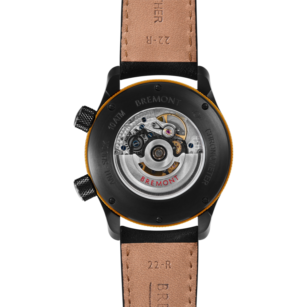 MBII Custom DLC, Black Dial with Yellow Barrel & Open Case Back