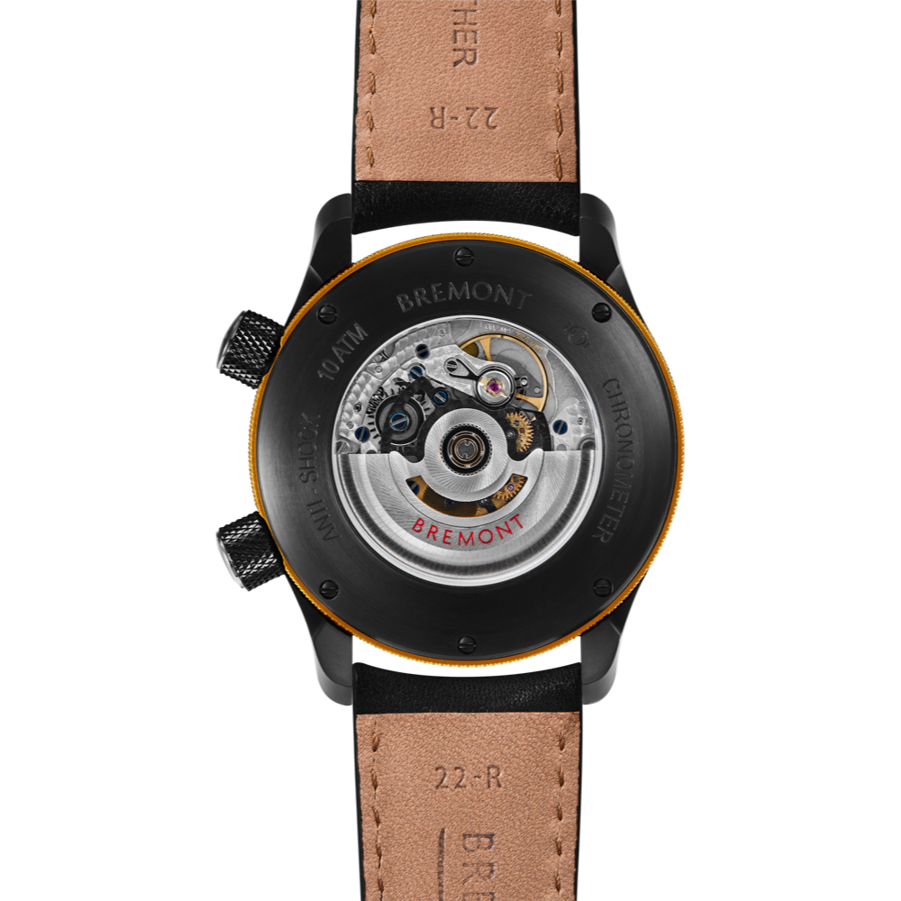 MBII Custom DLC, Black Dial with Yellow Barrel & Open Case Back