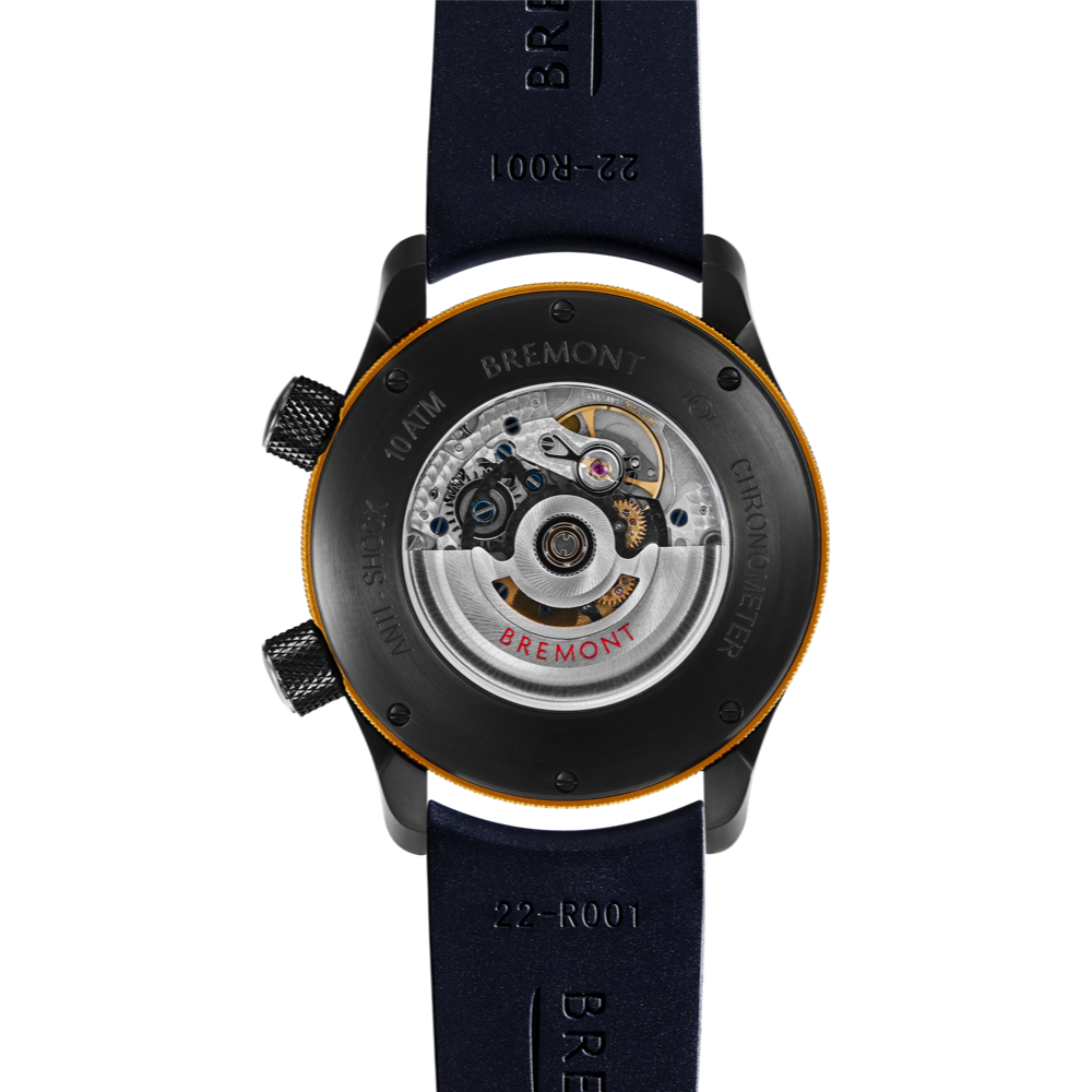 MBII Custom DLC, Black Dial with Yellow Barrel & Open Case Back