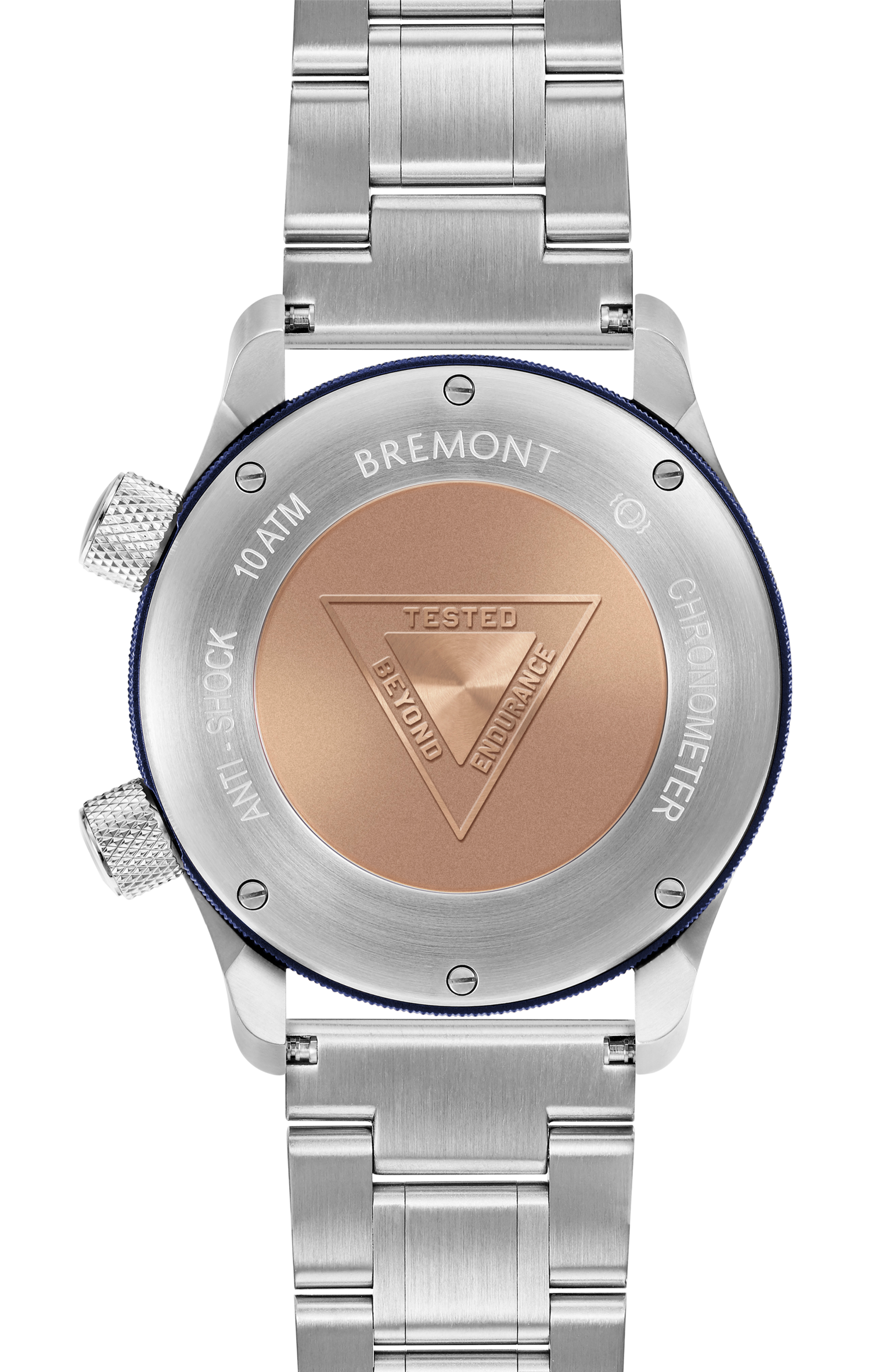 Bremont Watch Company Configurator MBII Custom Stainless Steel, White Dial with Dark Blue Barrel & Closed Case Back