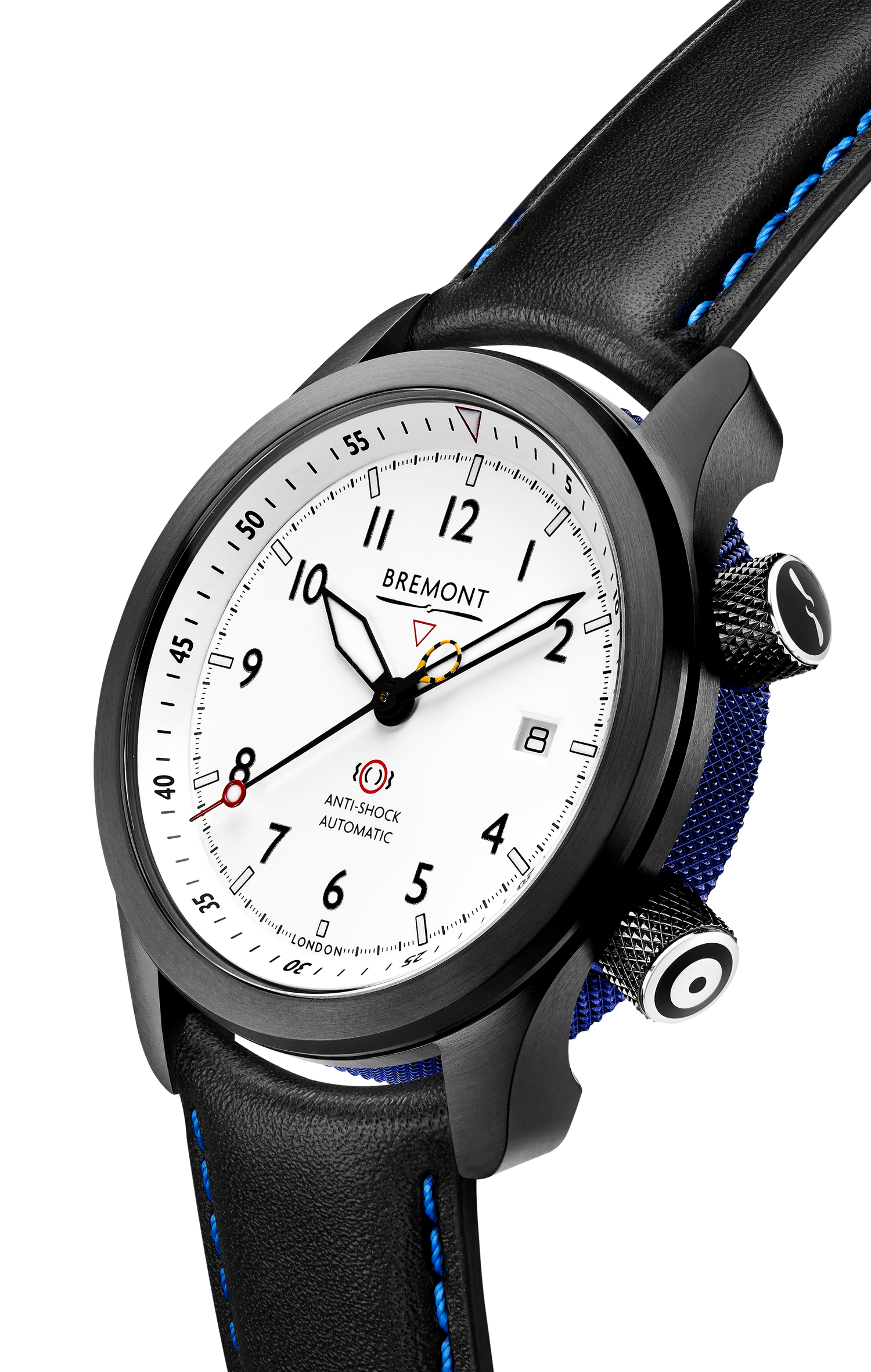 Bremont Watch Company Configurator MBII Custom DLC, White Dial with Dark Blue Barrel & Open Case Back