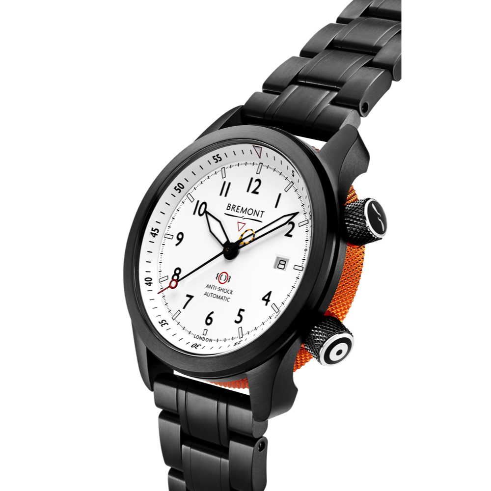 MBII Custom DLC, White Dial with Orange Barrel & Open Case Back