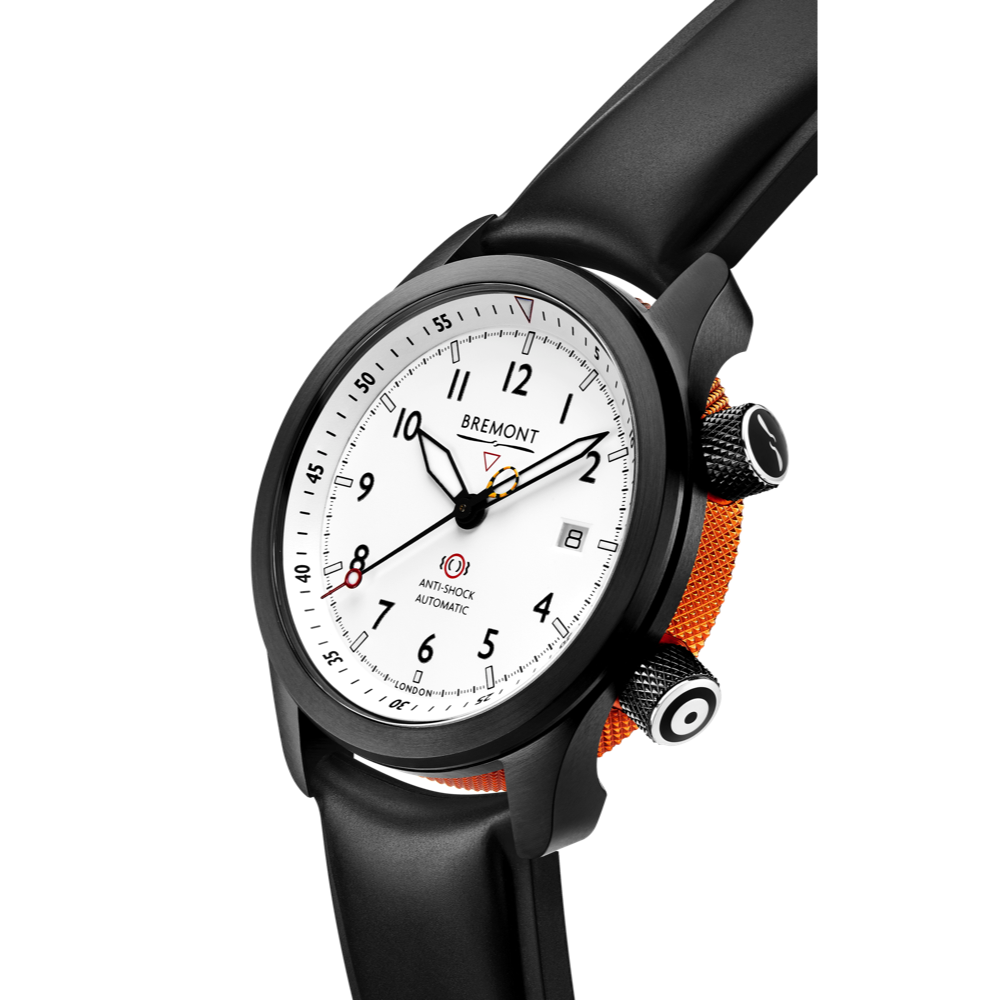 MBII Custom DLC, White Dial with Orange Barrel & Open Case Back