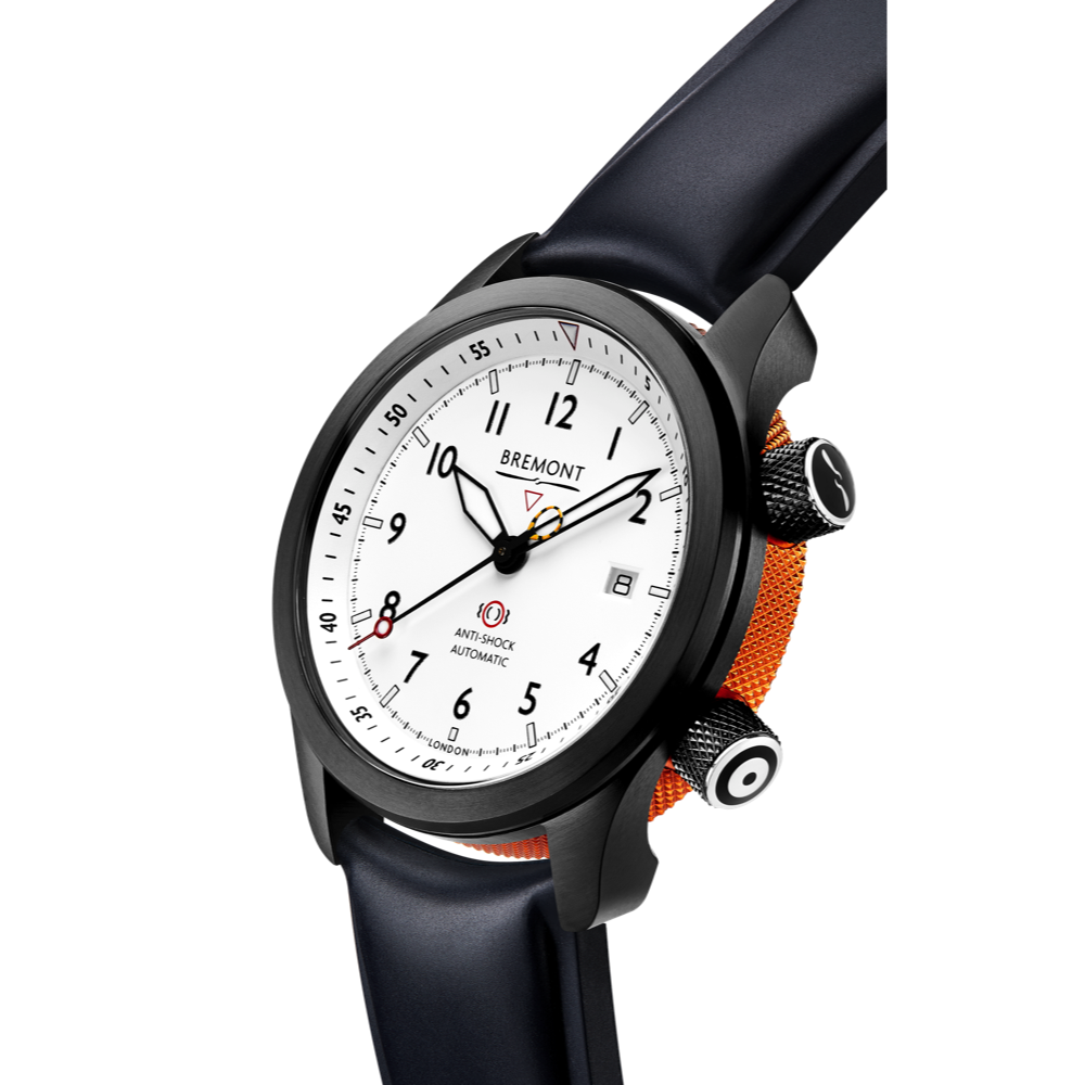 MBII Custom DLC, White Dial with Orange Barrel & Open Case Back