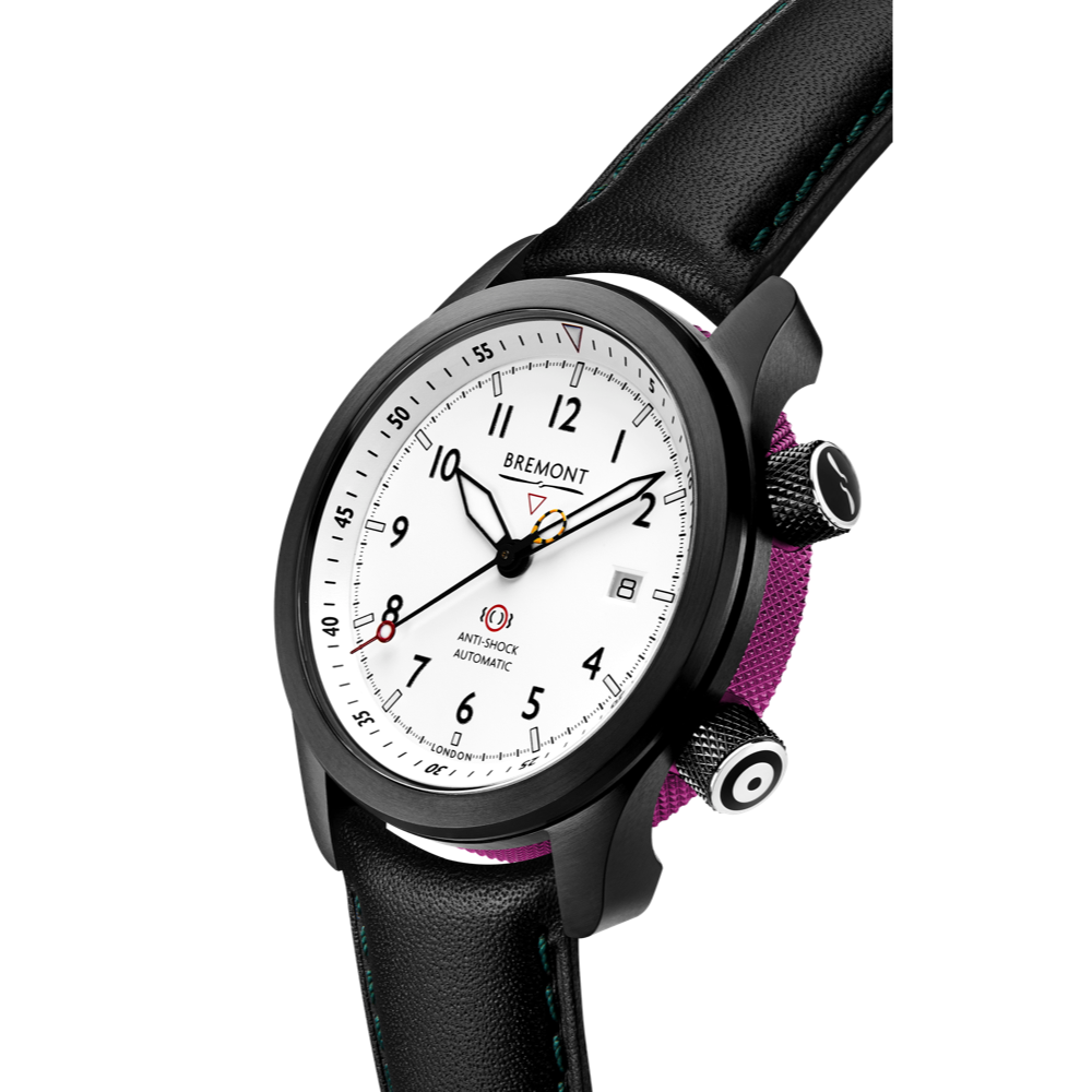 MBII Custom DLC, White Dial with Purple Barrel & Closed Case Back