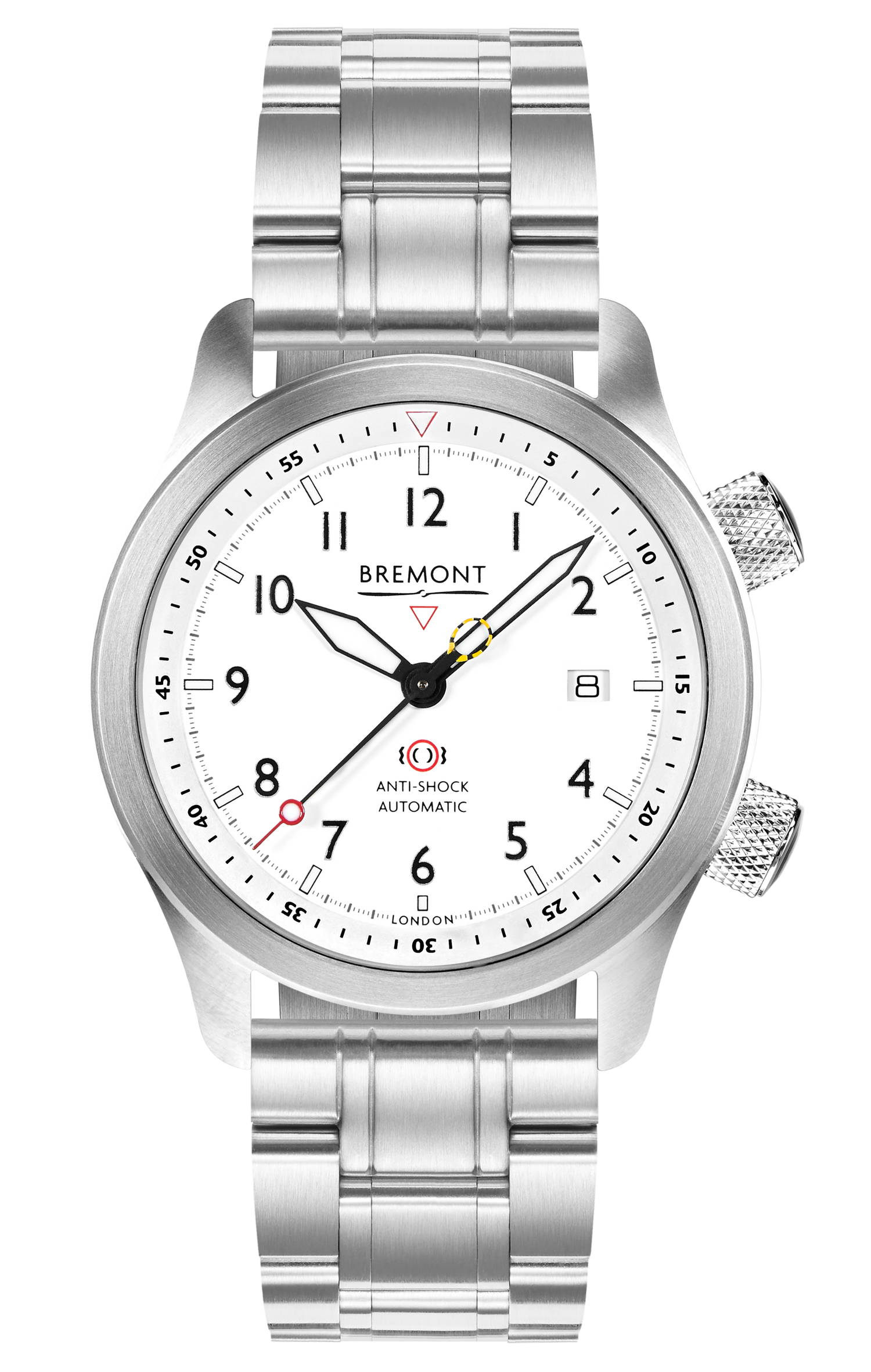 Bremont Watch Company Configurator MBII Custom Stainless Steel, White Dial with Dark Blue Barrel & Open Case Back