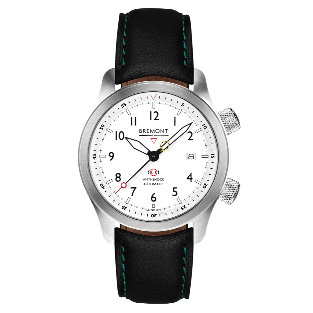 MBII Custom Stainless Steel, White Dial with Green Barrel & Closed Case Back